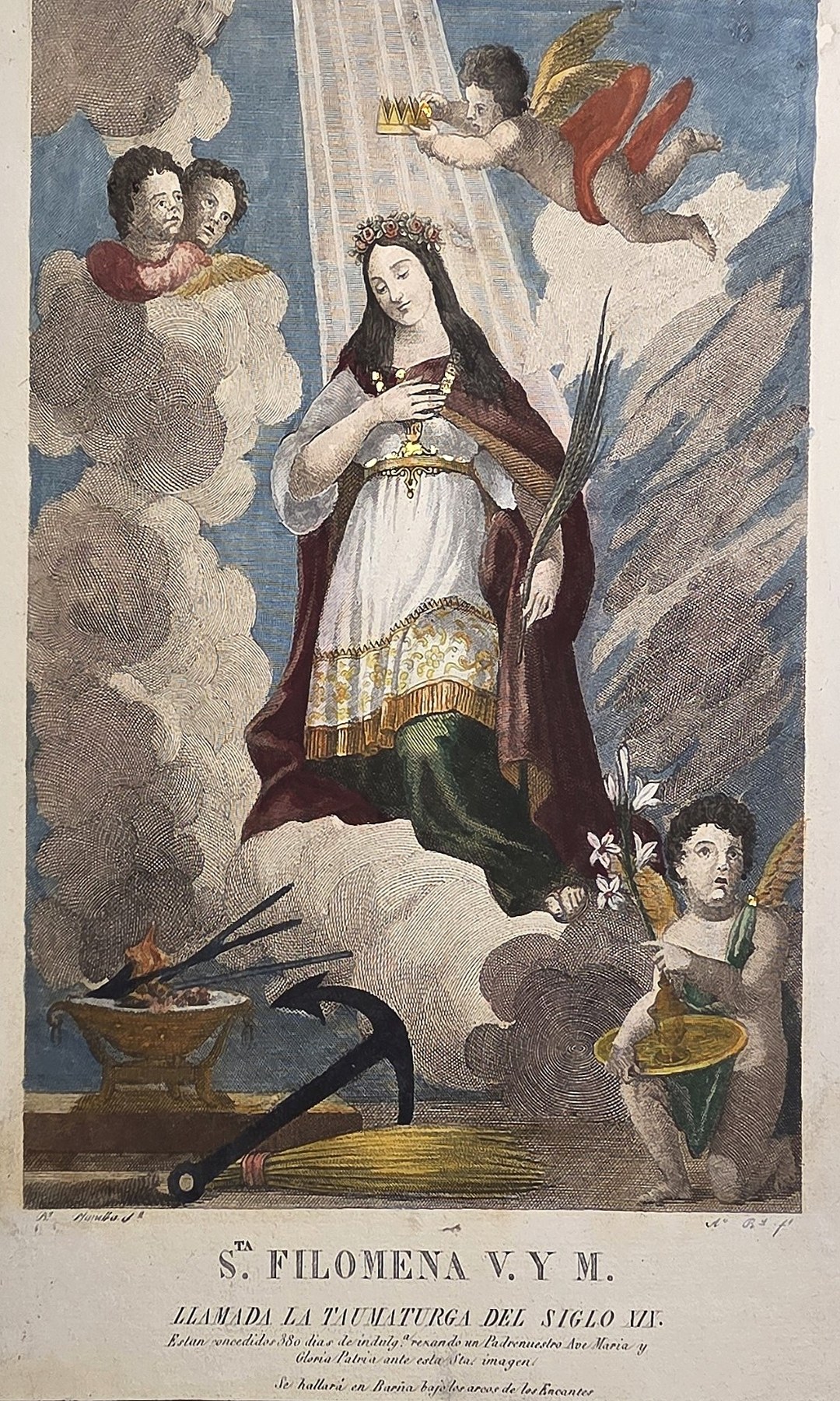 Heilige Filomena mit Palmzweig und Schwert