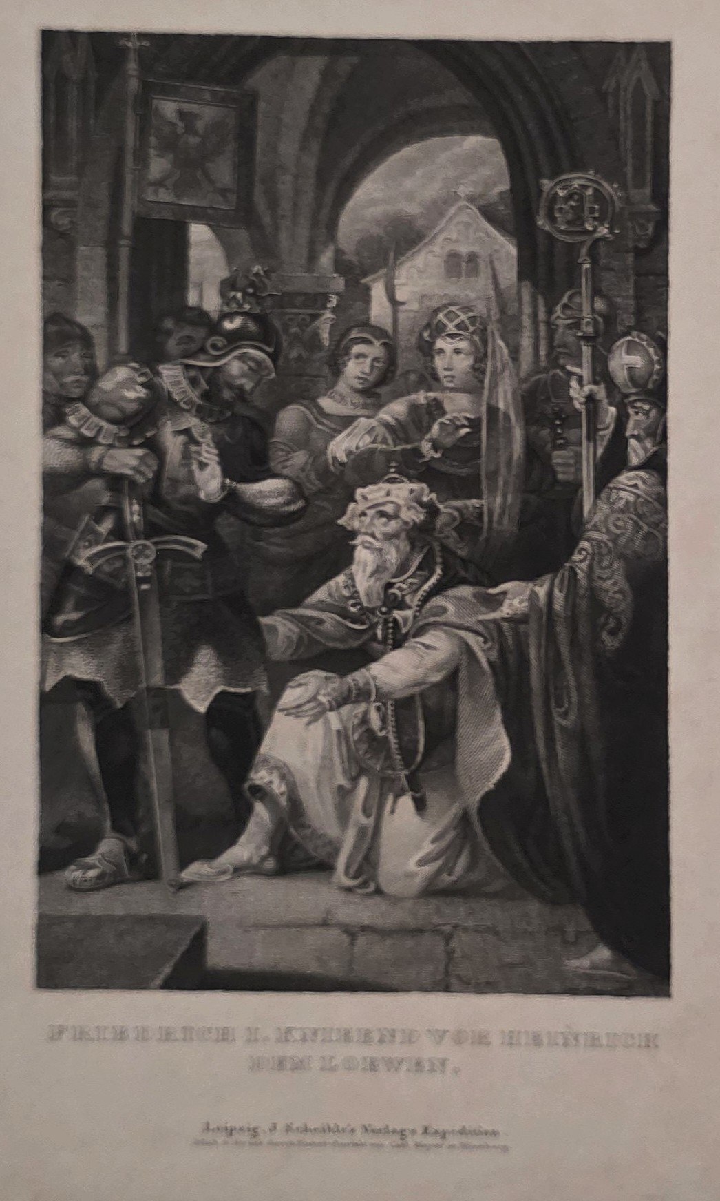 Historische Gerichtsszene mit Figurengruppe