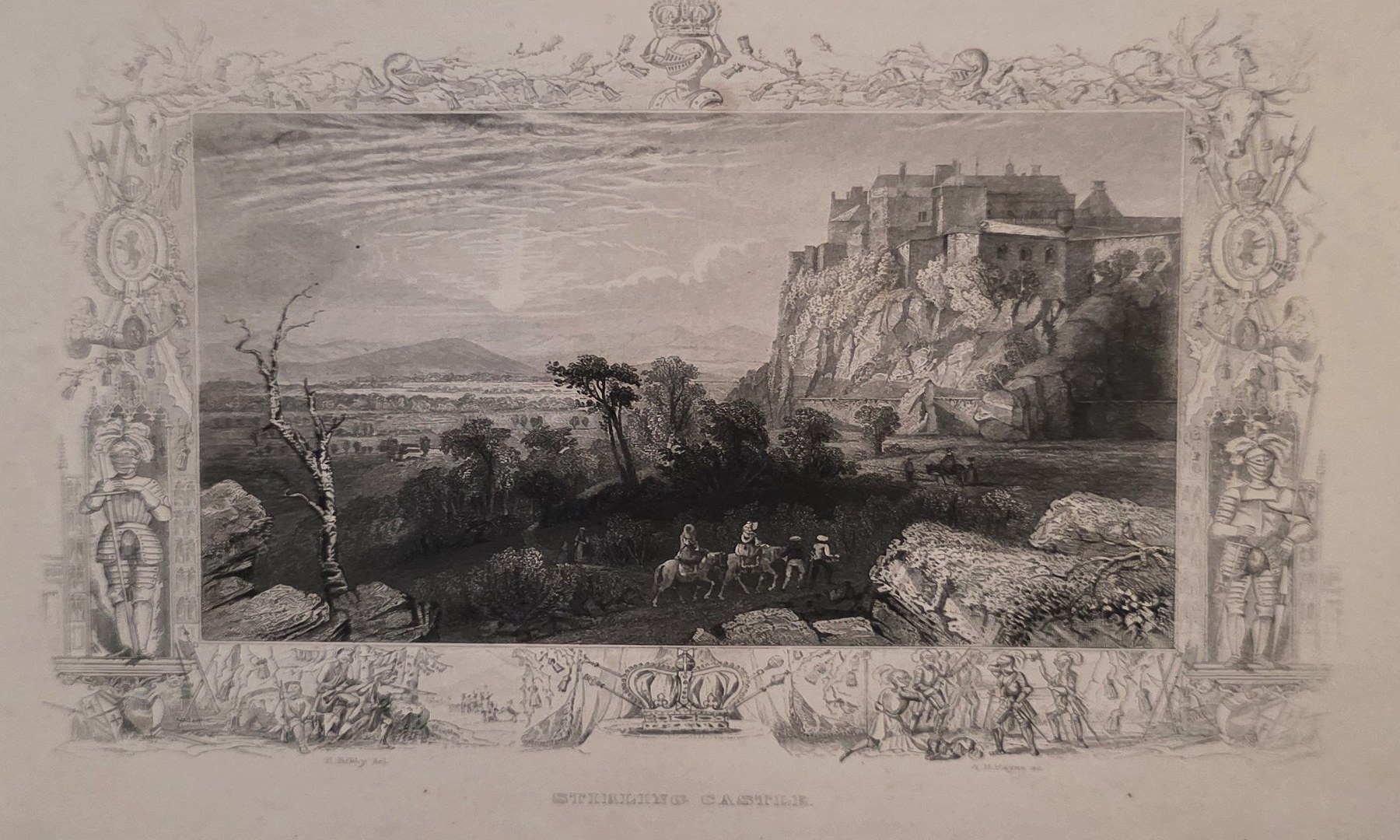 Landschaftsvedute im Schmuckrahmen