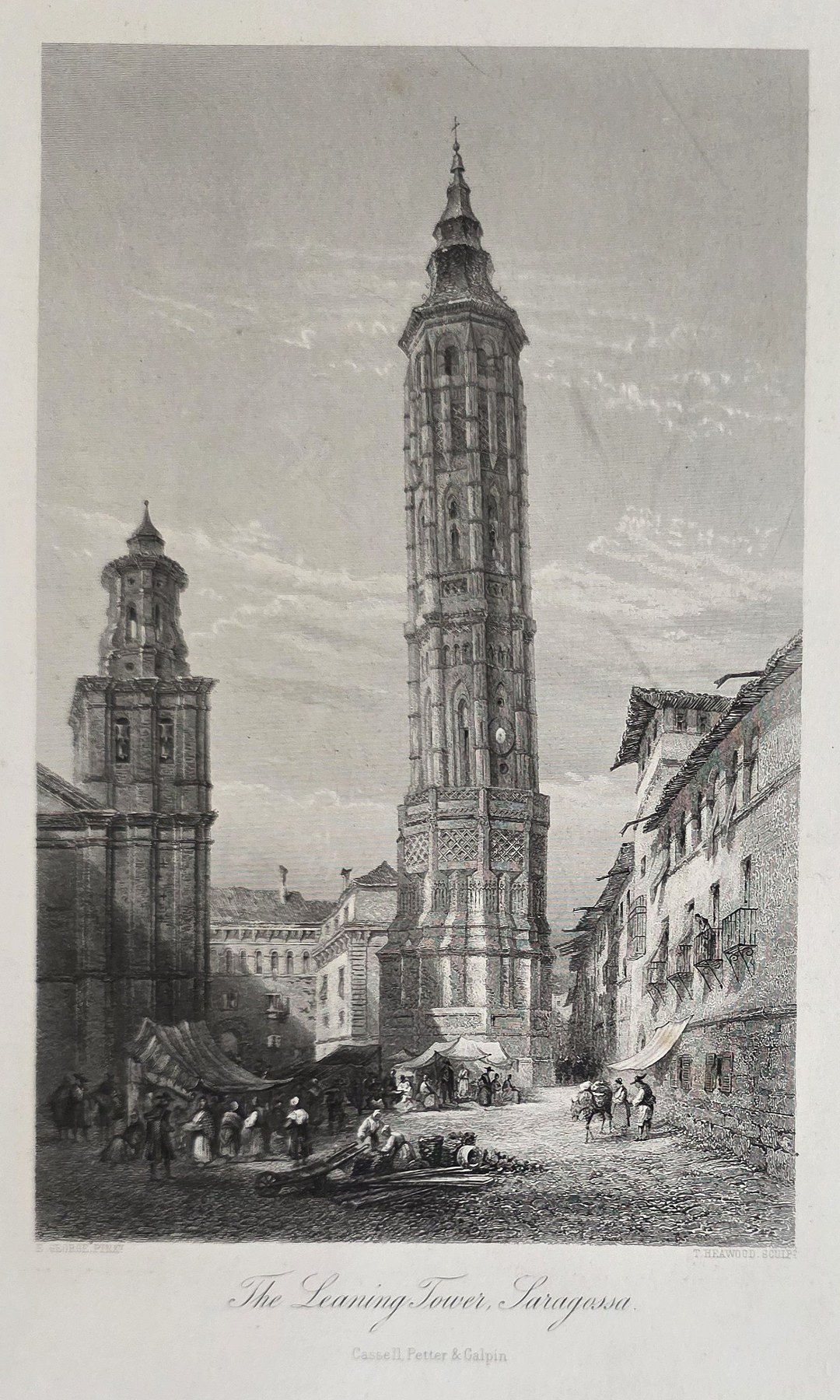 Historische Ortsdarstellung – Hoher Stadtturm in enger Straße