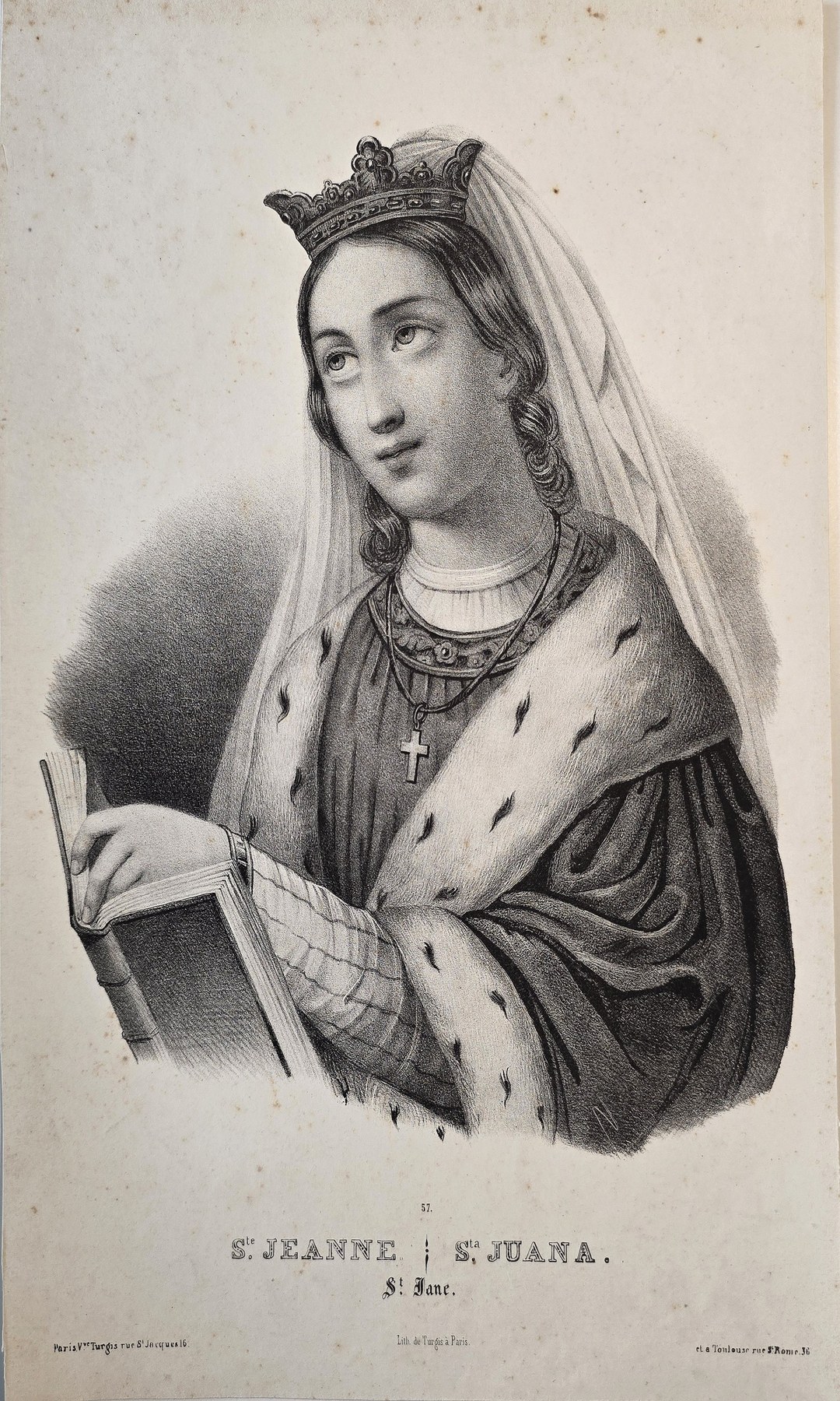 Königliche Heilige mit Buch als Halbfigur
