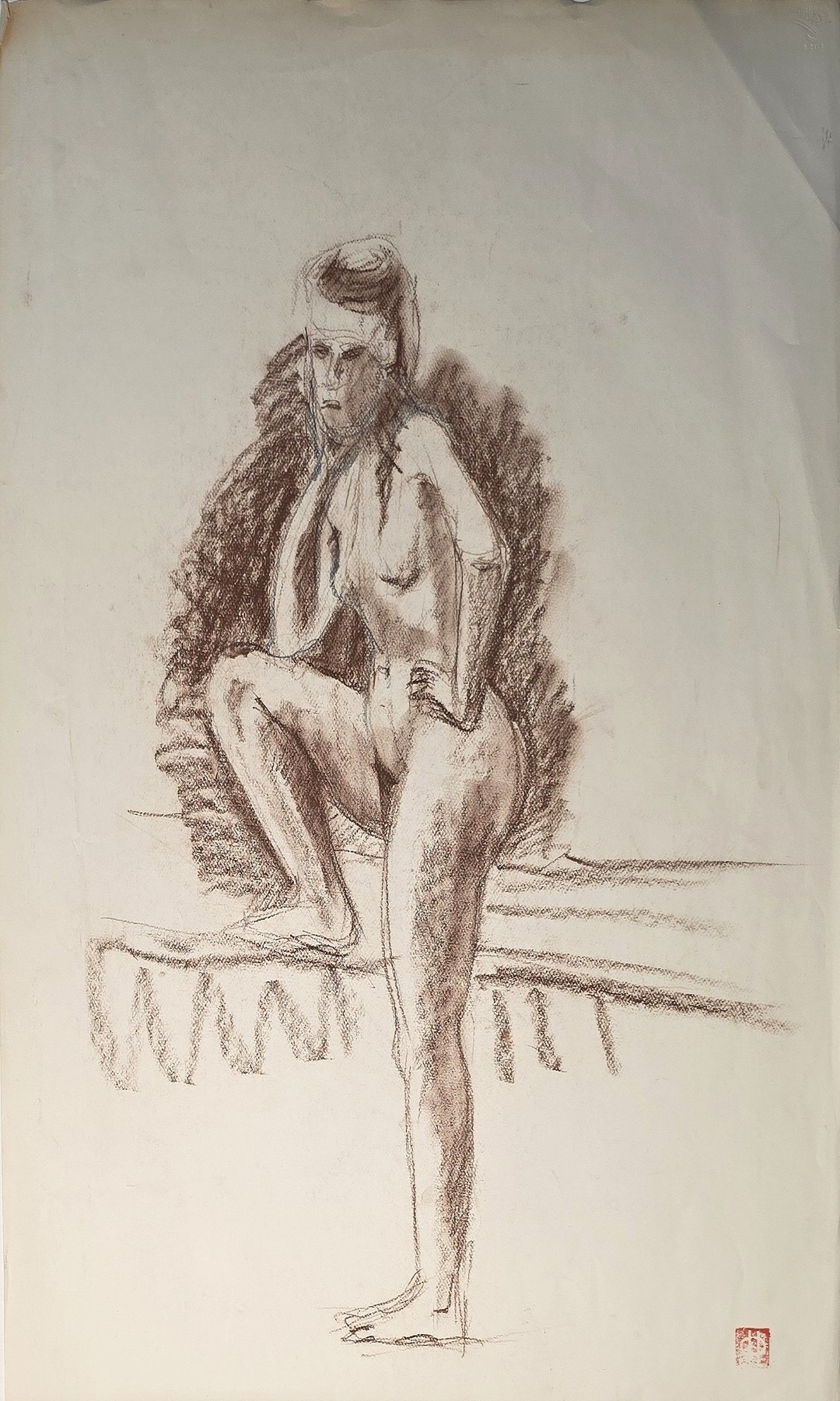 Sitzende Figur mit aufgestütztem Kopf