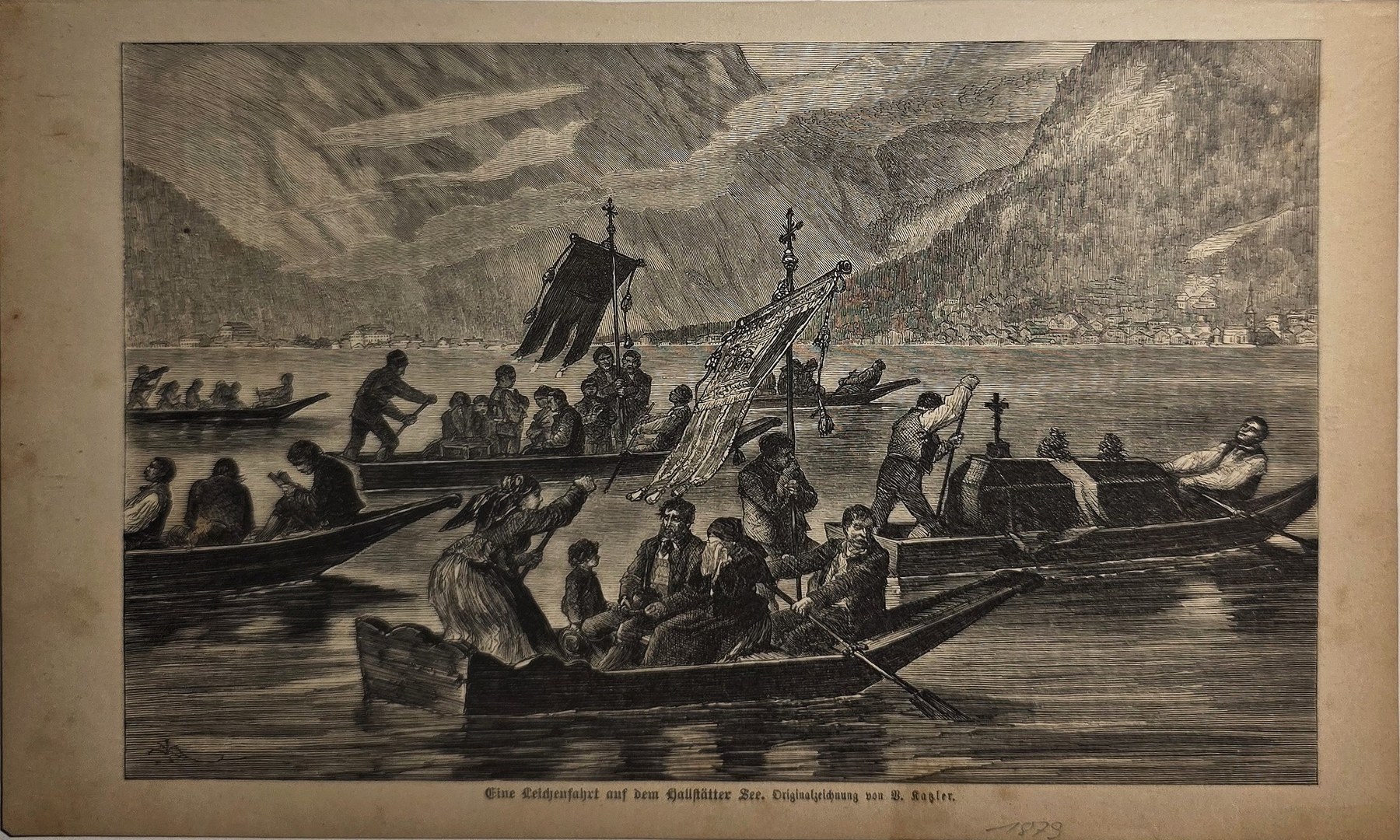 Boote mit zahlreichen Personen auf bewegtem Wasser