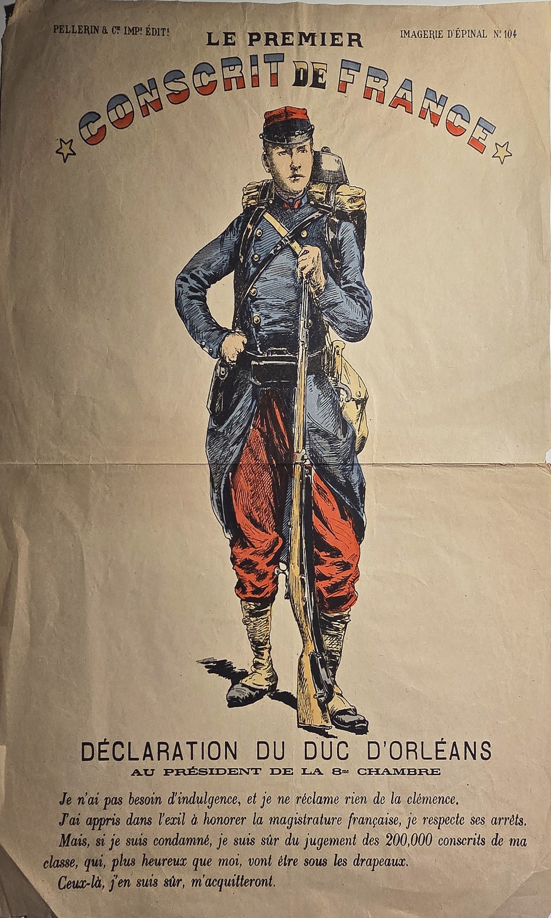 Uniformierter Mann auf illustriertem Schriftblatt