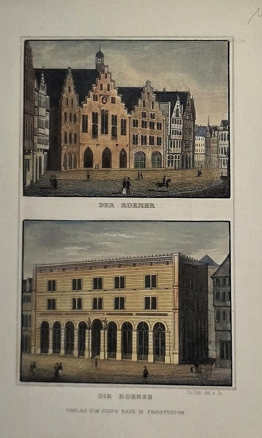 Zwei farbige Stadtgebäude in getrennter Ansicht