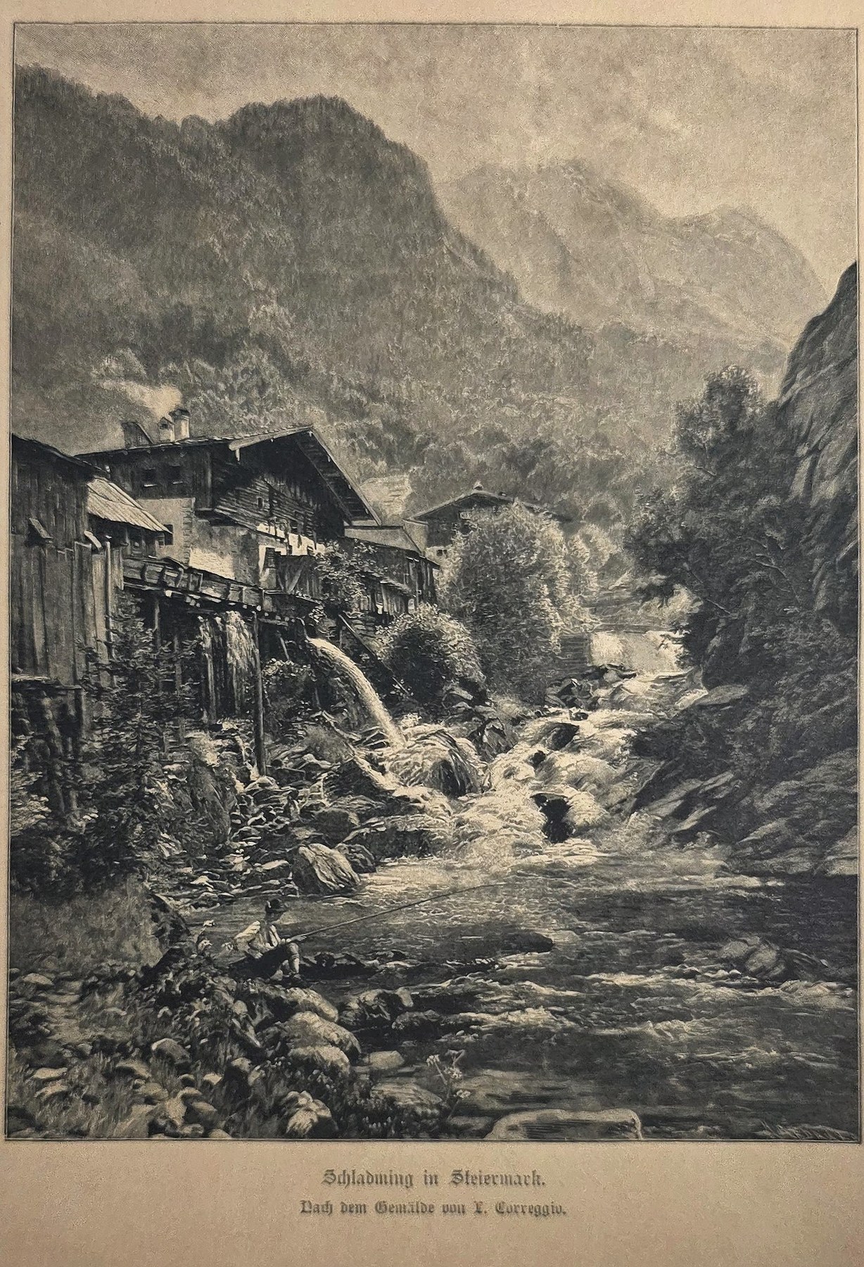 Bergdorf an einem Wildbach