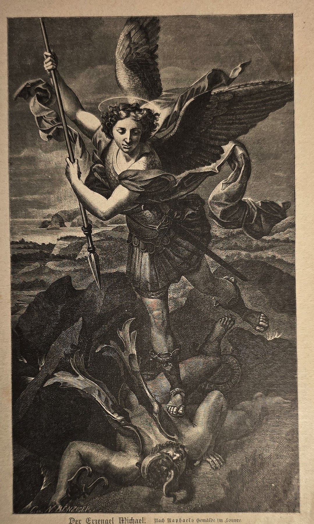 Engelgestalt über besiegter Figur
