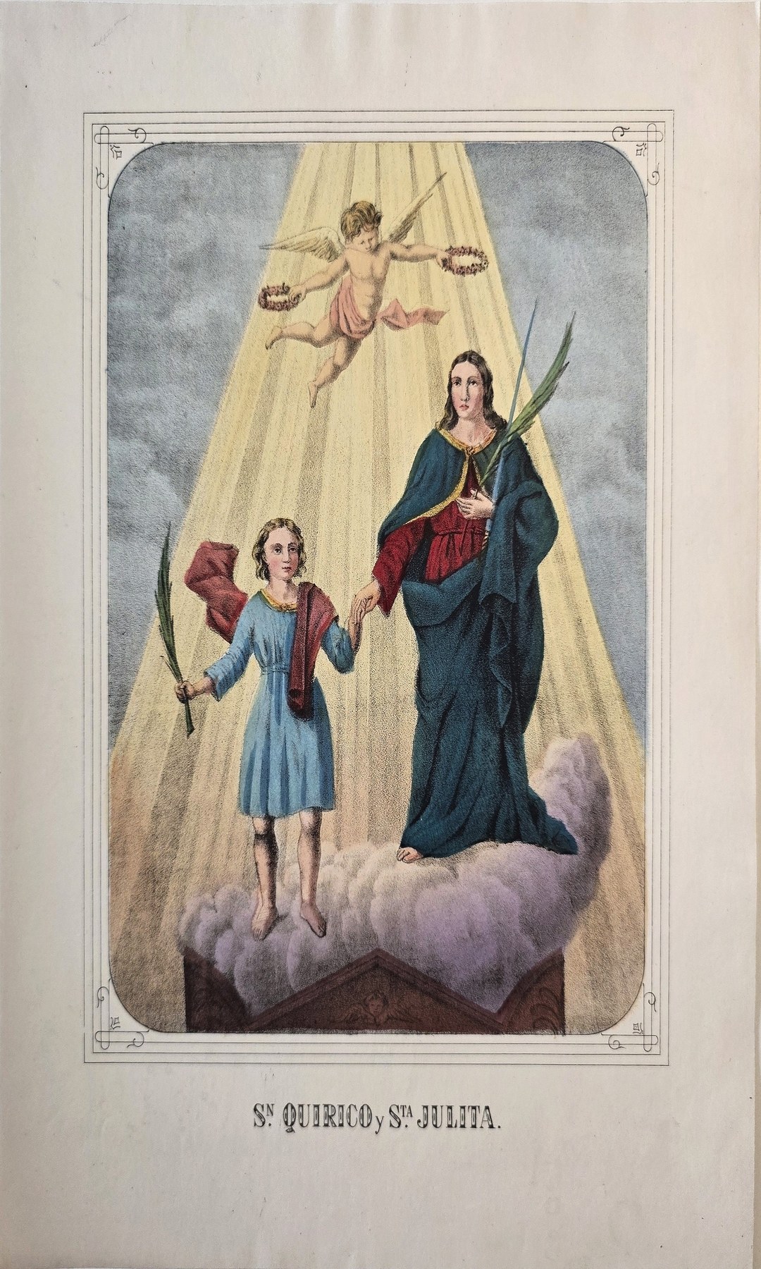 Madonna mit Kindern unter Lichtstrahlen
