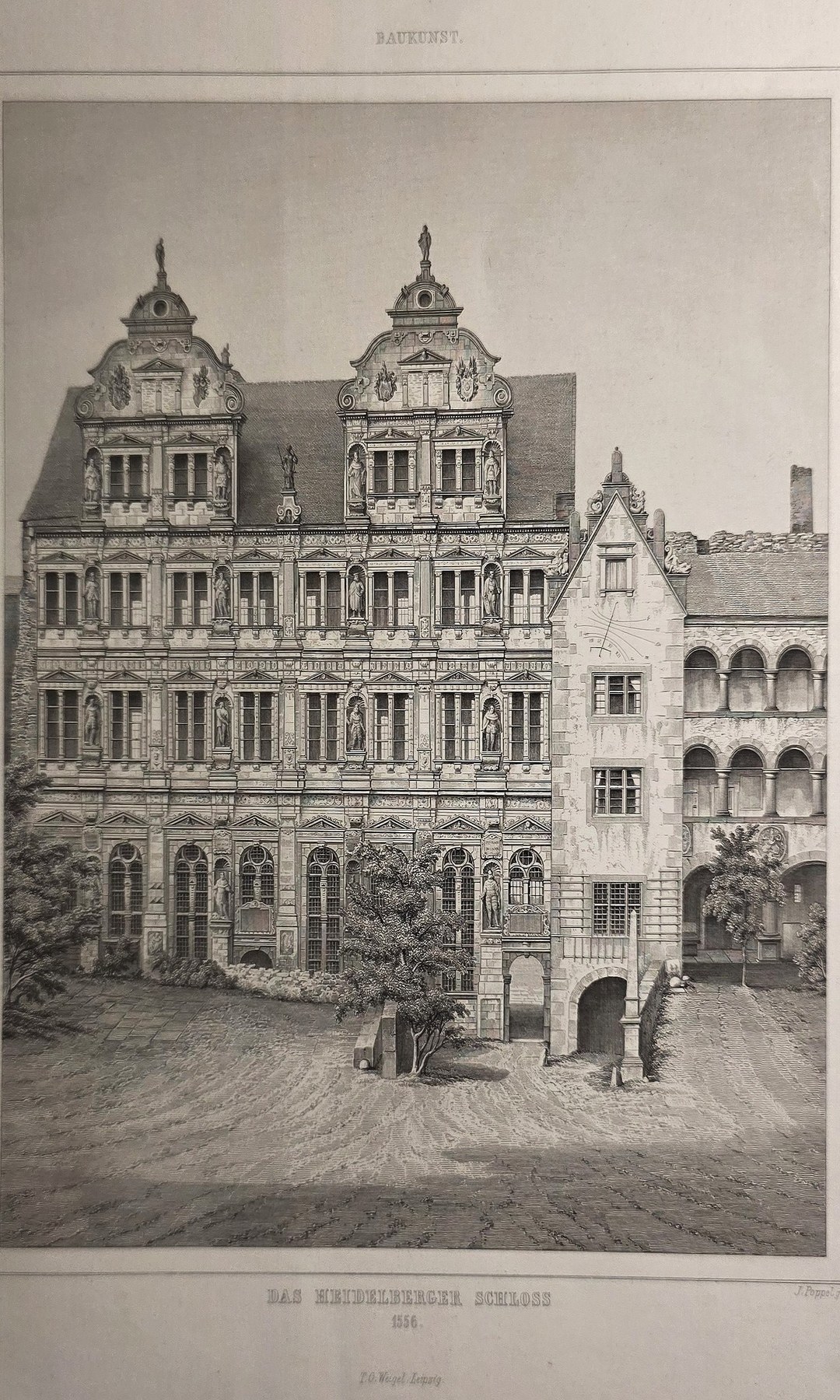 Historische Darstellung – einer repräsentativen historischen Hausfassade