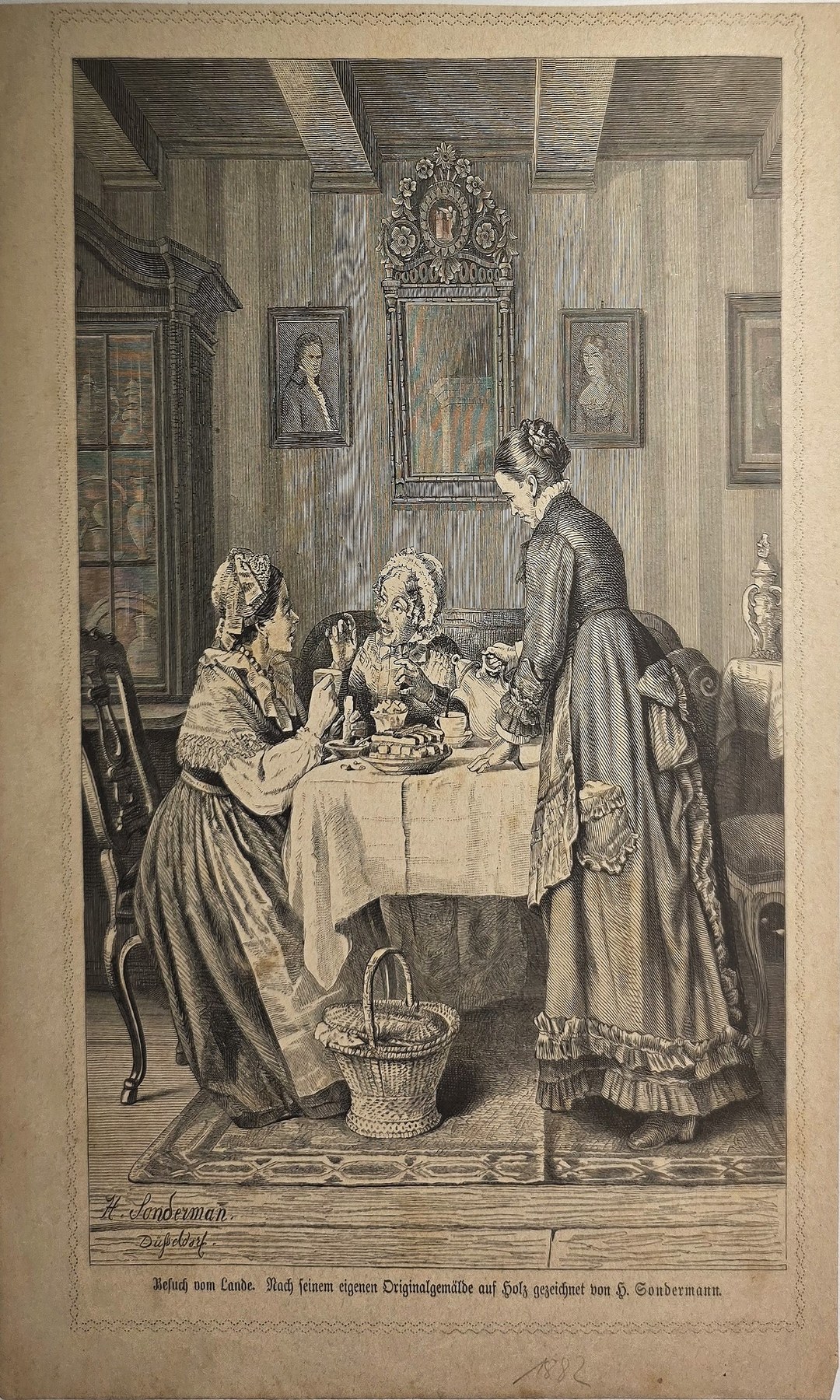 Familienszene an einem gedeckten Tisch
