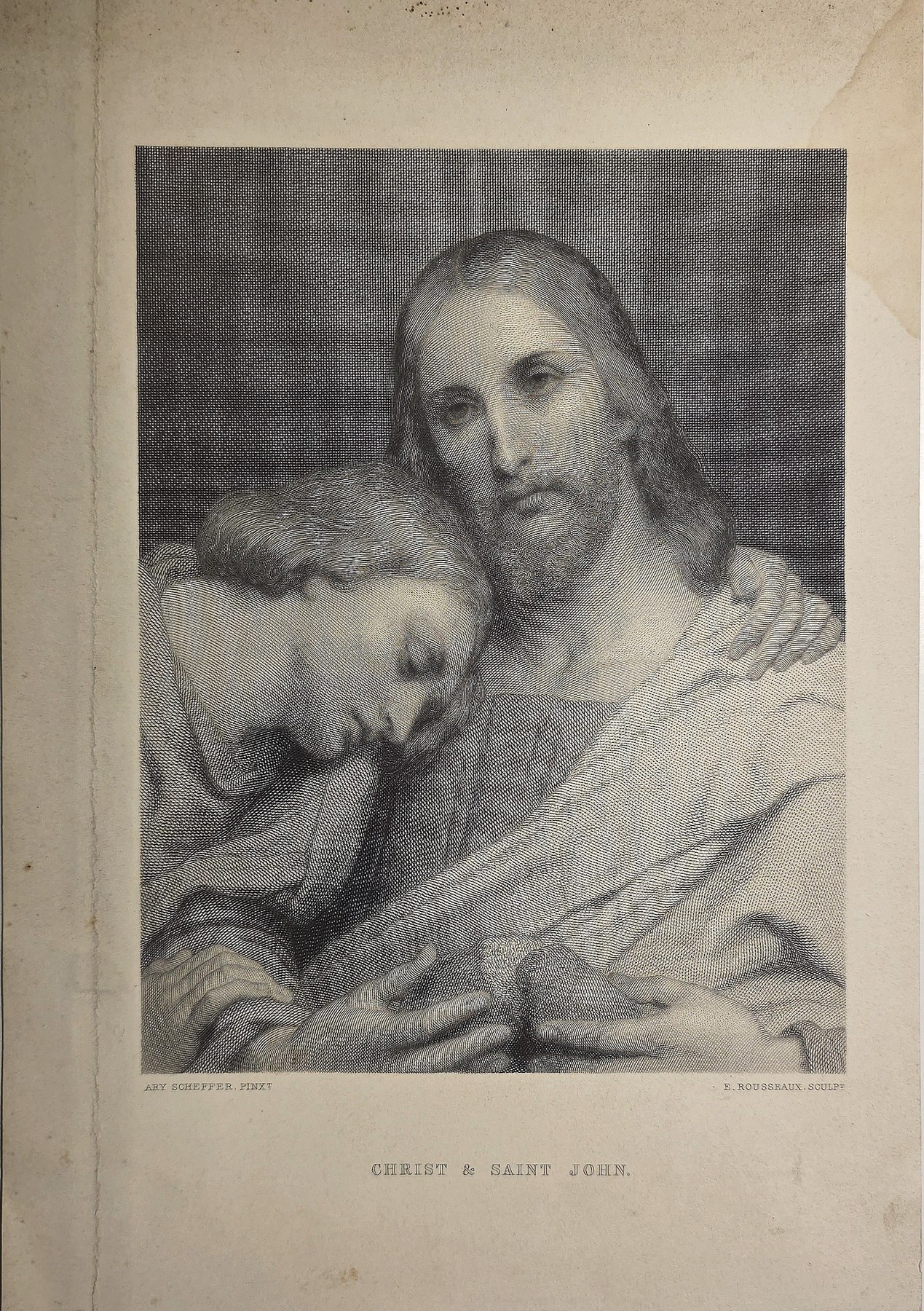 Christus mit ruhender Figur in inniger Darstellung