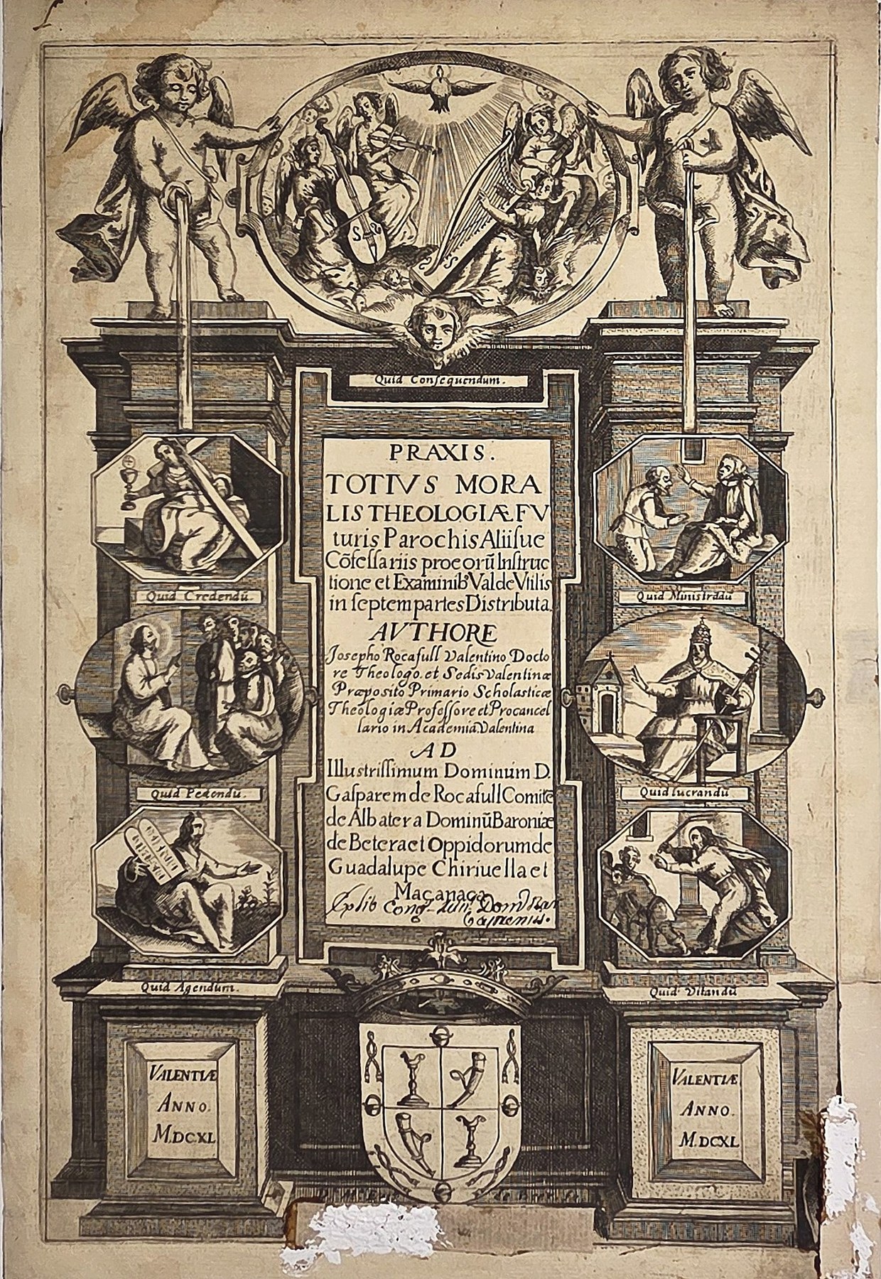 Praxis Totius Moralis Theologiae – Titelblatt mit Bildmedaillons