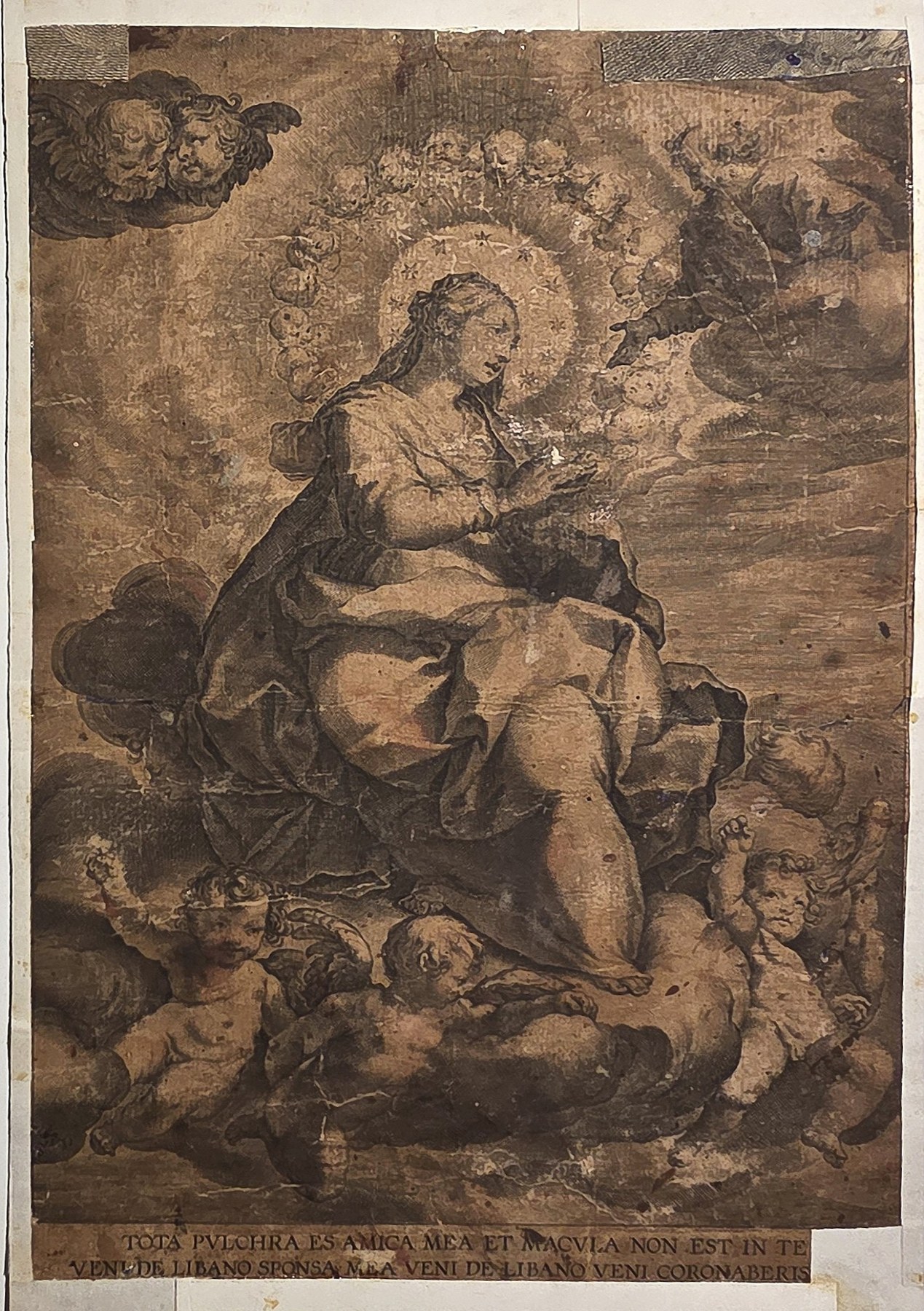 Thronende Madonna mit Kind und Engeln
