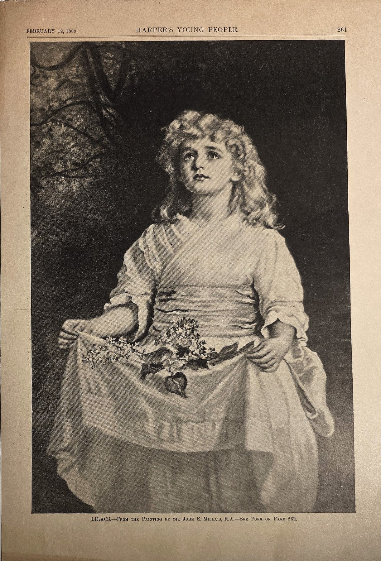 Junges Mädchen mit Blumenschürze – ausdrucksvoller