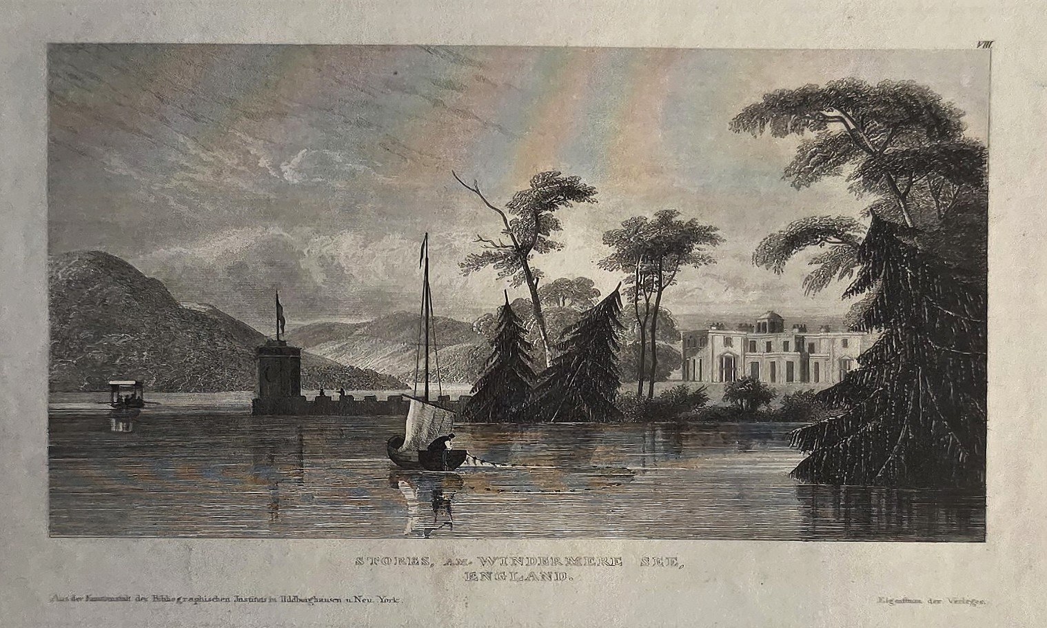 Segelboot vor tropischer Uferlandschaft