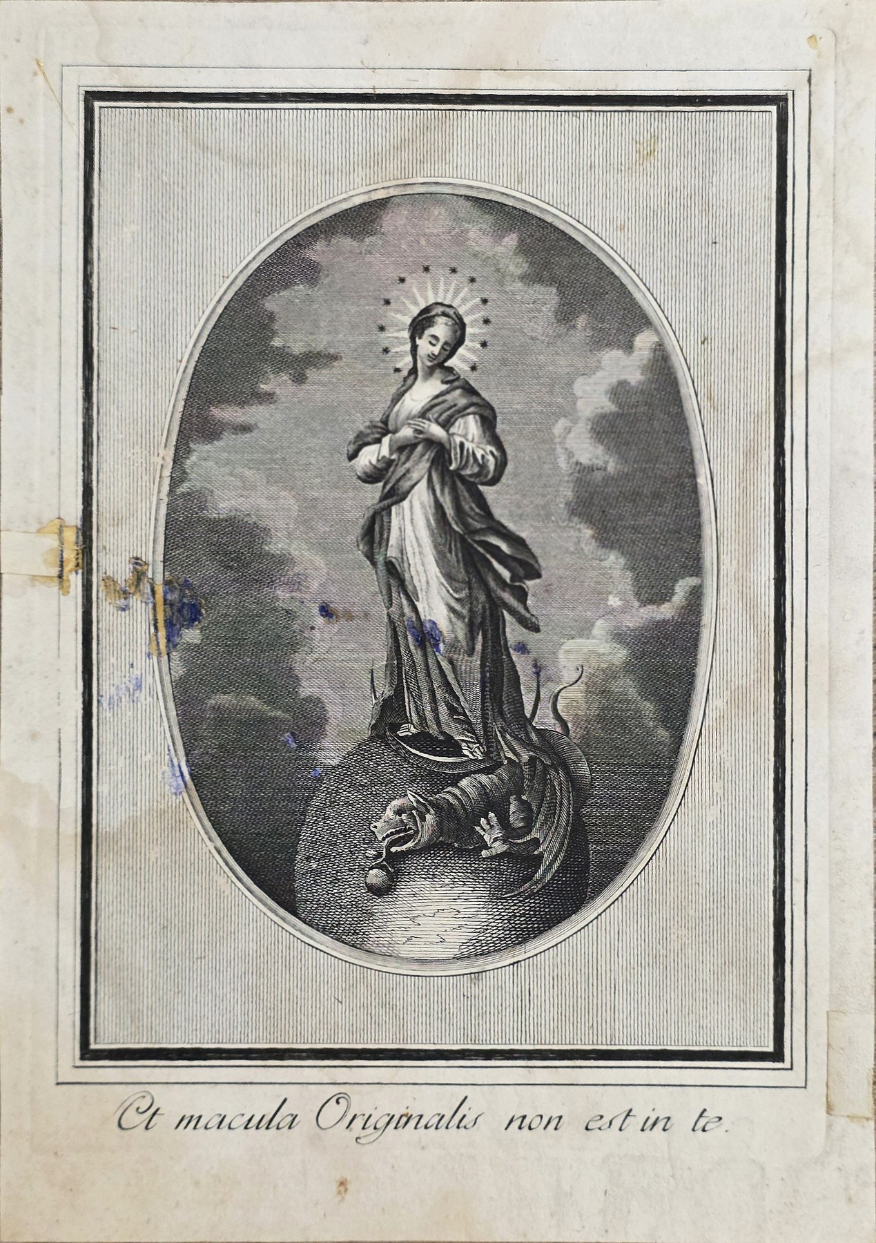 Historische Darstellung – Maria auf der Mondsichel im Oval