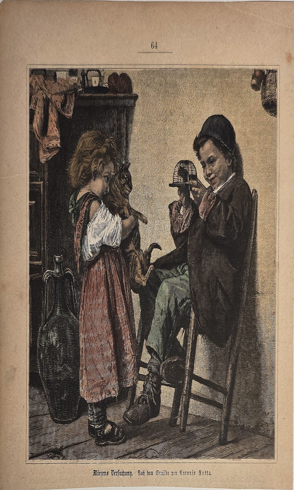 Frau mit Kindern an einer Tür