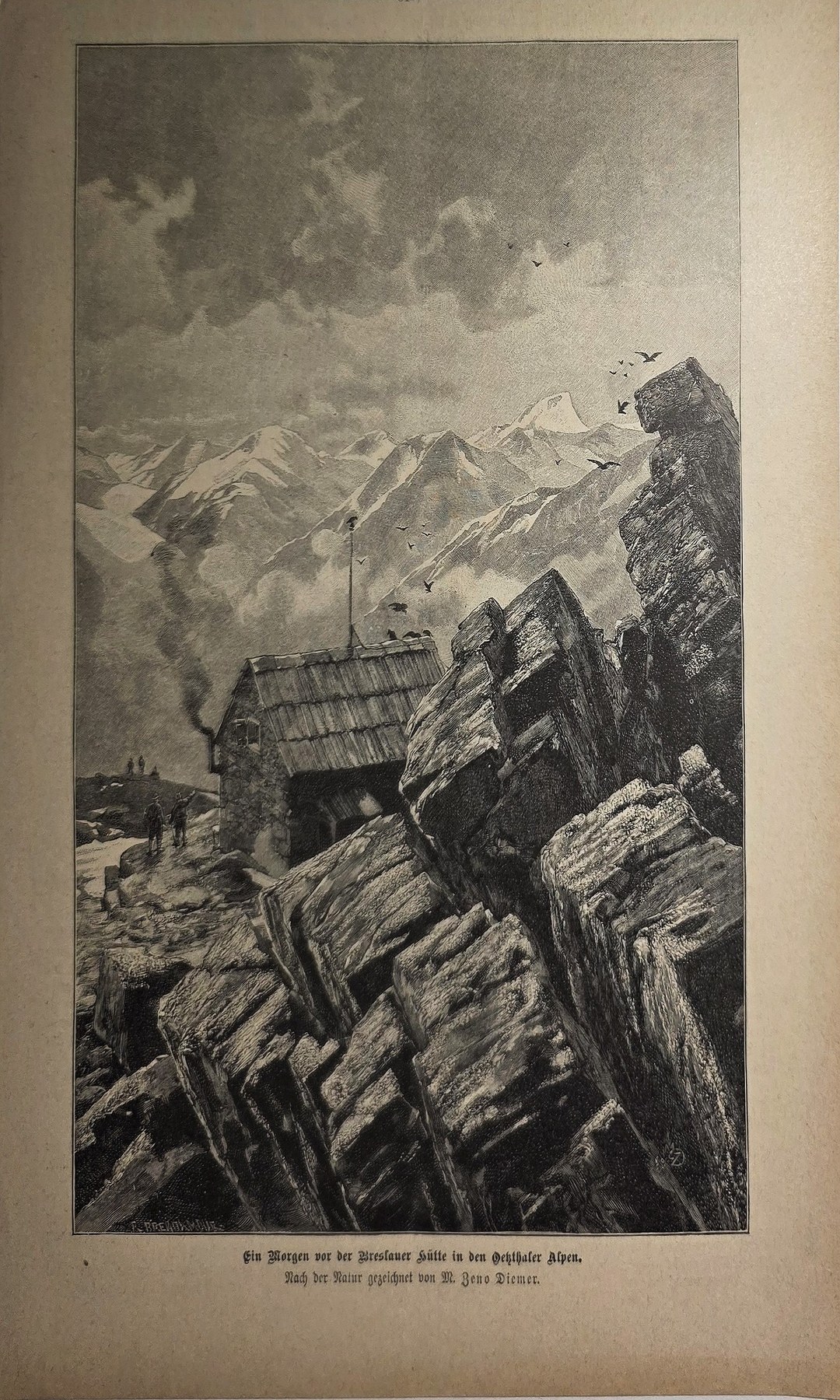 Bergsteiger auf steilem Felsgrat