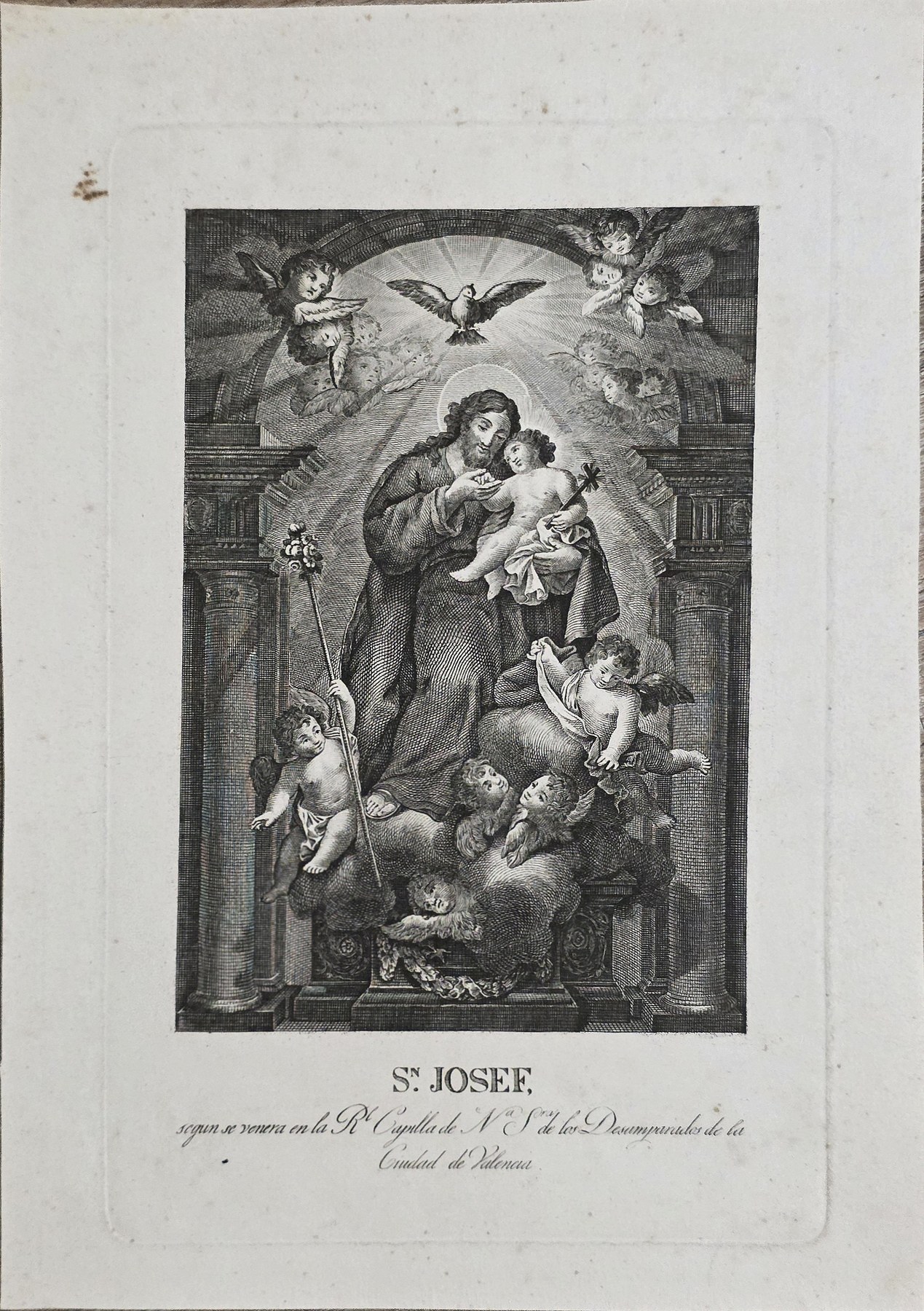 Heiliger Josef mit Kind in Pfeilerarchitektur II