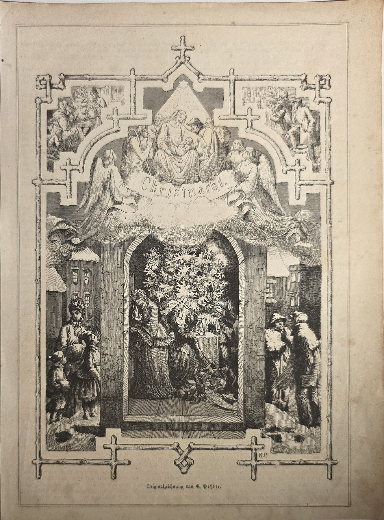 Ornamentale Rahmung mit Figurenfeld