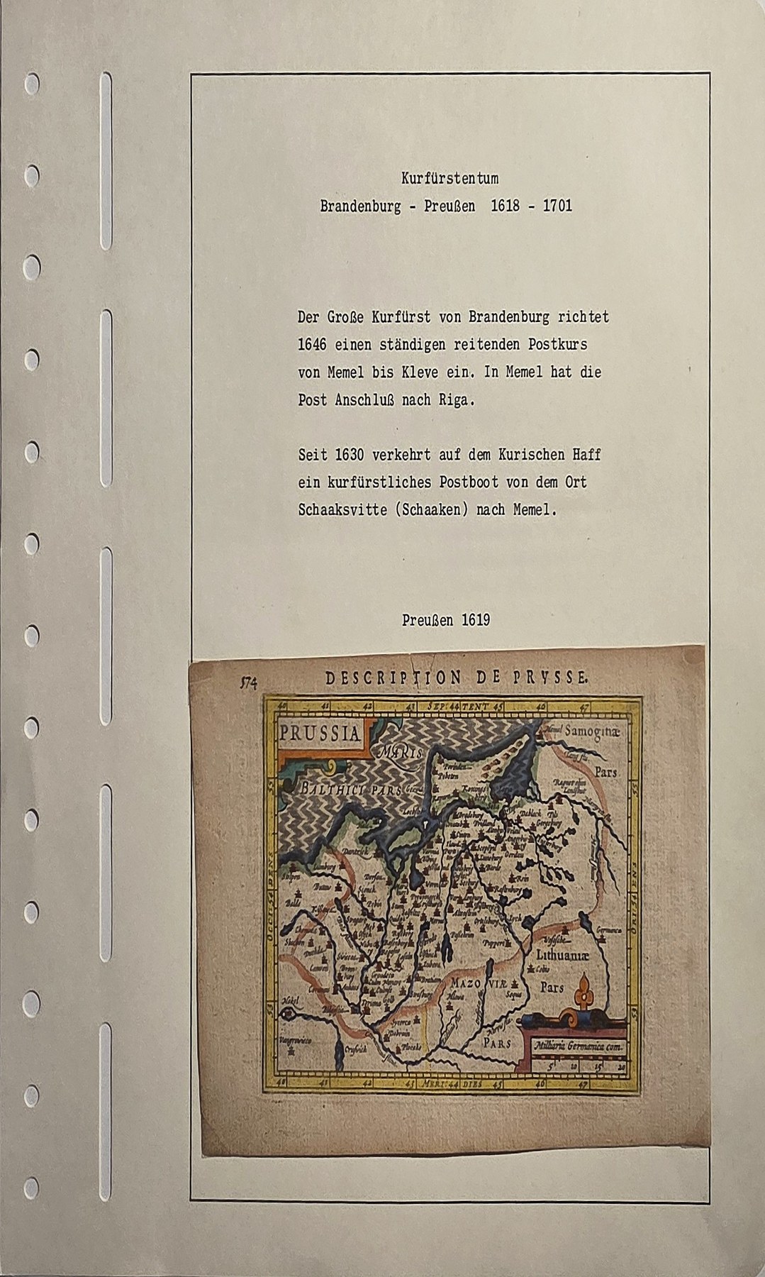 mit historischer Preußenkarte auf Archivblatt