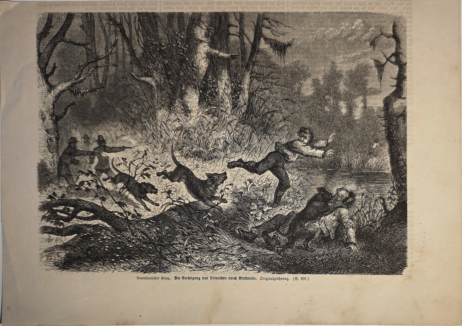 Historische Landschaftsdarstellung – Wildtiere im Wald