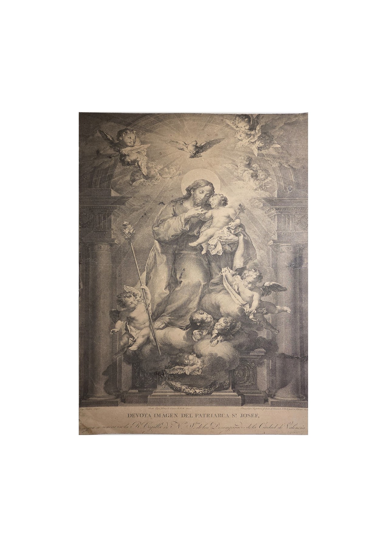 Himmelfahrtsszene mit aufblickenden Figuren