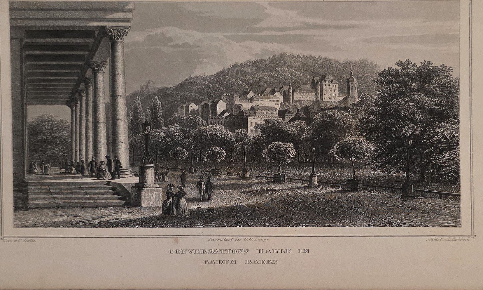 Palastgarten mit Kolonnade und Springbrunnen