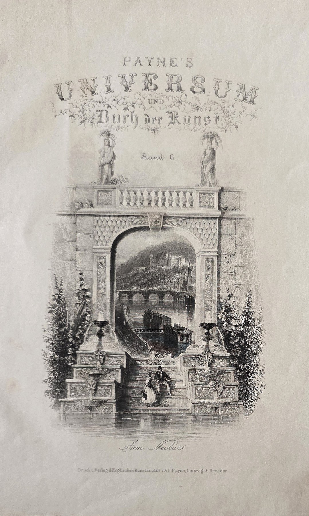 Ornamentale historische Darstellung – Ornamentiertes Titelblatt mit Bogenmotiv
