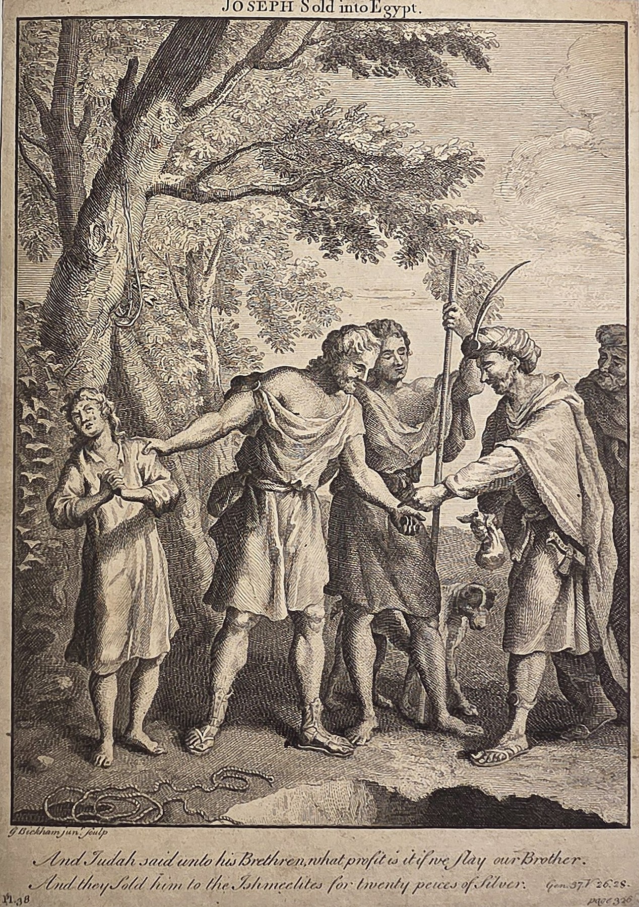 Biblische Begegnung unter großem Baum