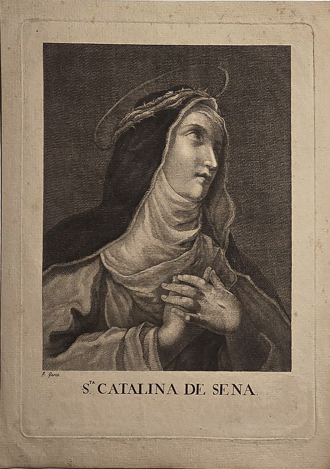 Heilige Katharina mit gefalteten Händen