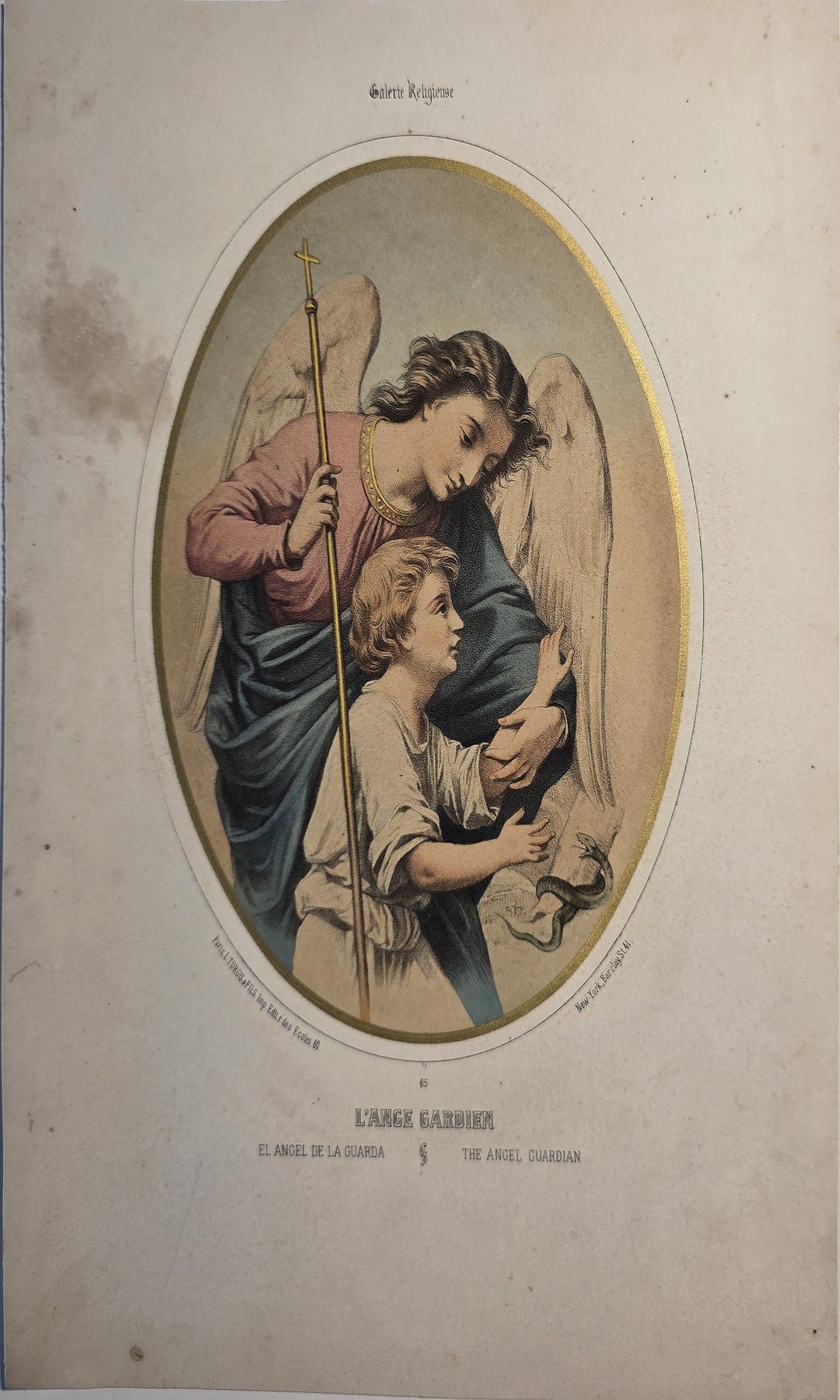 Historische Darstellung – Ovale mit Mutter und Kind in inniger Szene