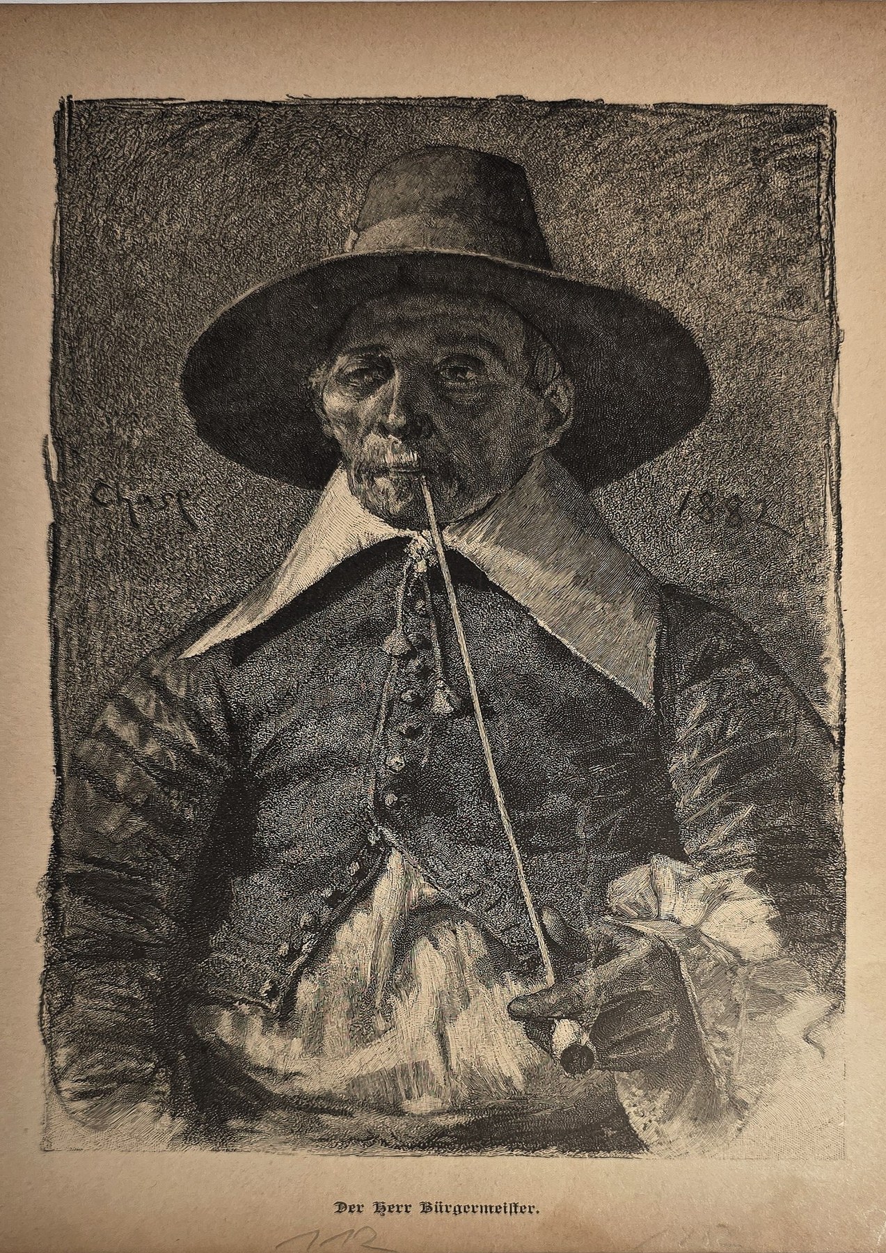 Mann mit breitkrempigem Hut