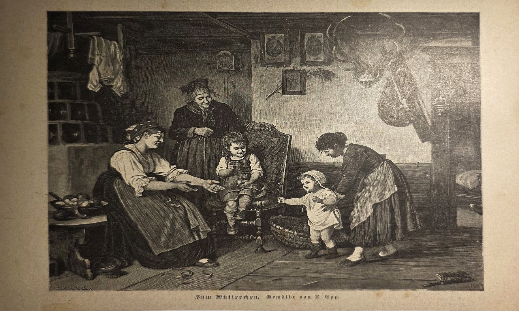 Familienszene mit Kindern und Erwachsenen