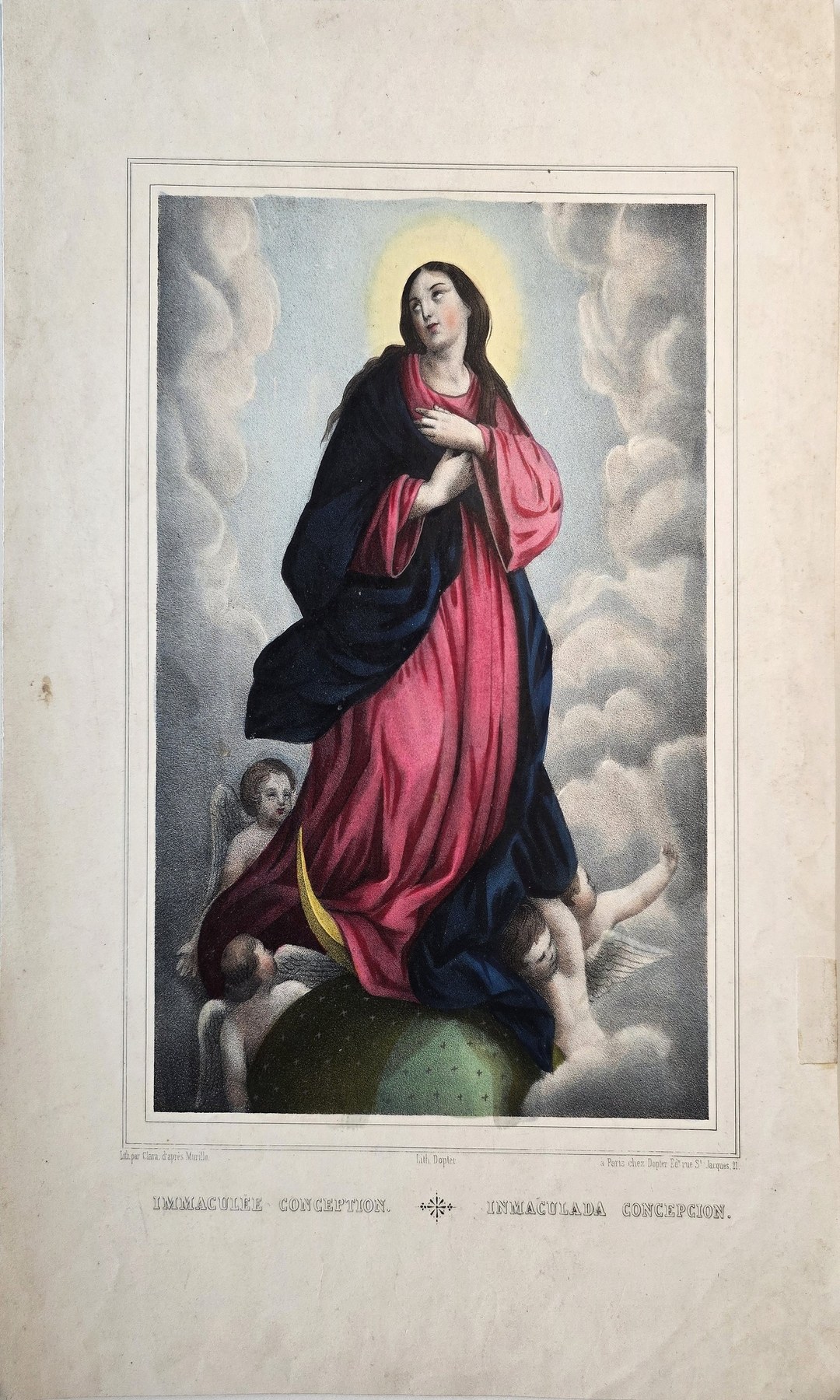 der Madonna in rotem und blauem Gewand