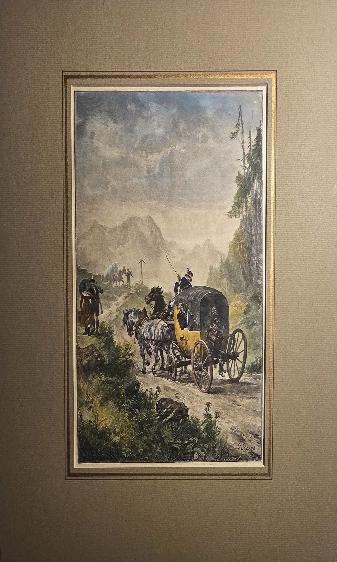Kutsche auf weiter Landschaftsstraße