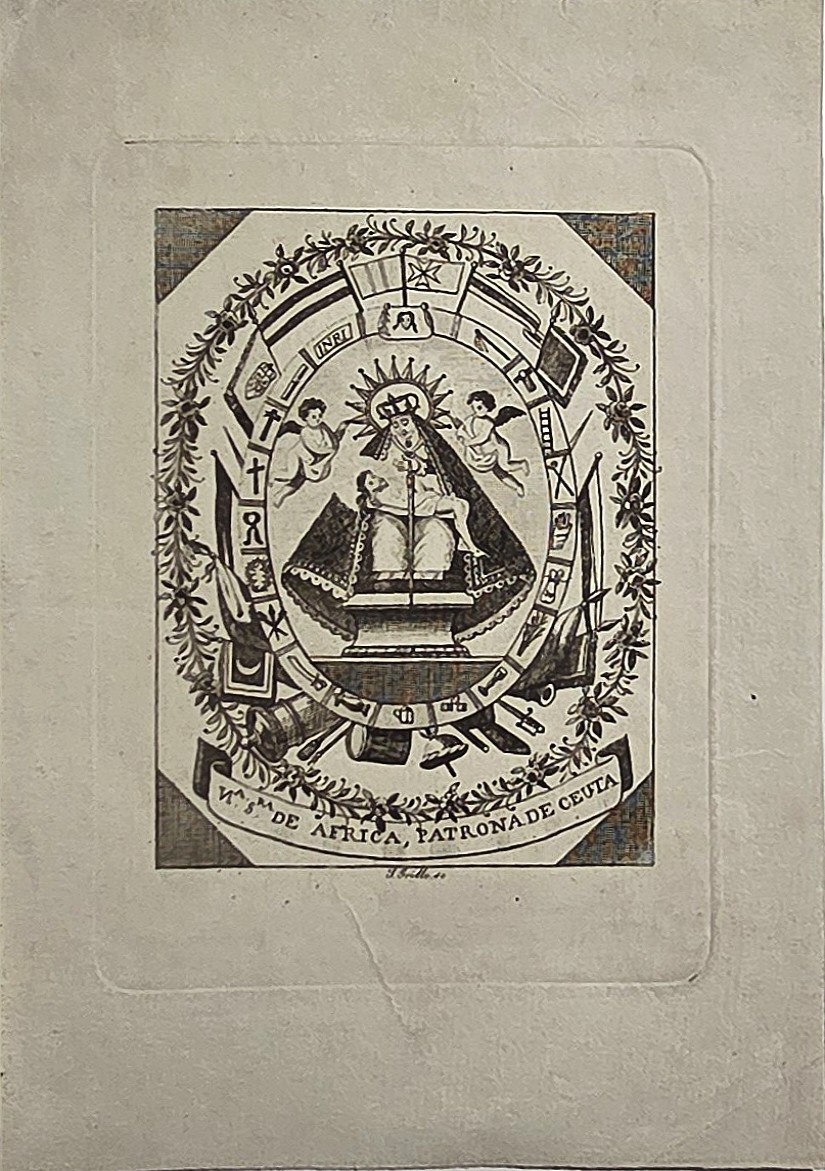 Religiöses Emblem mit Dreieck und Symbolen