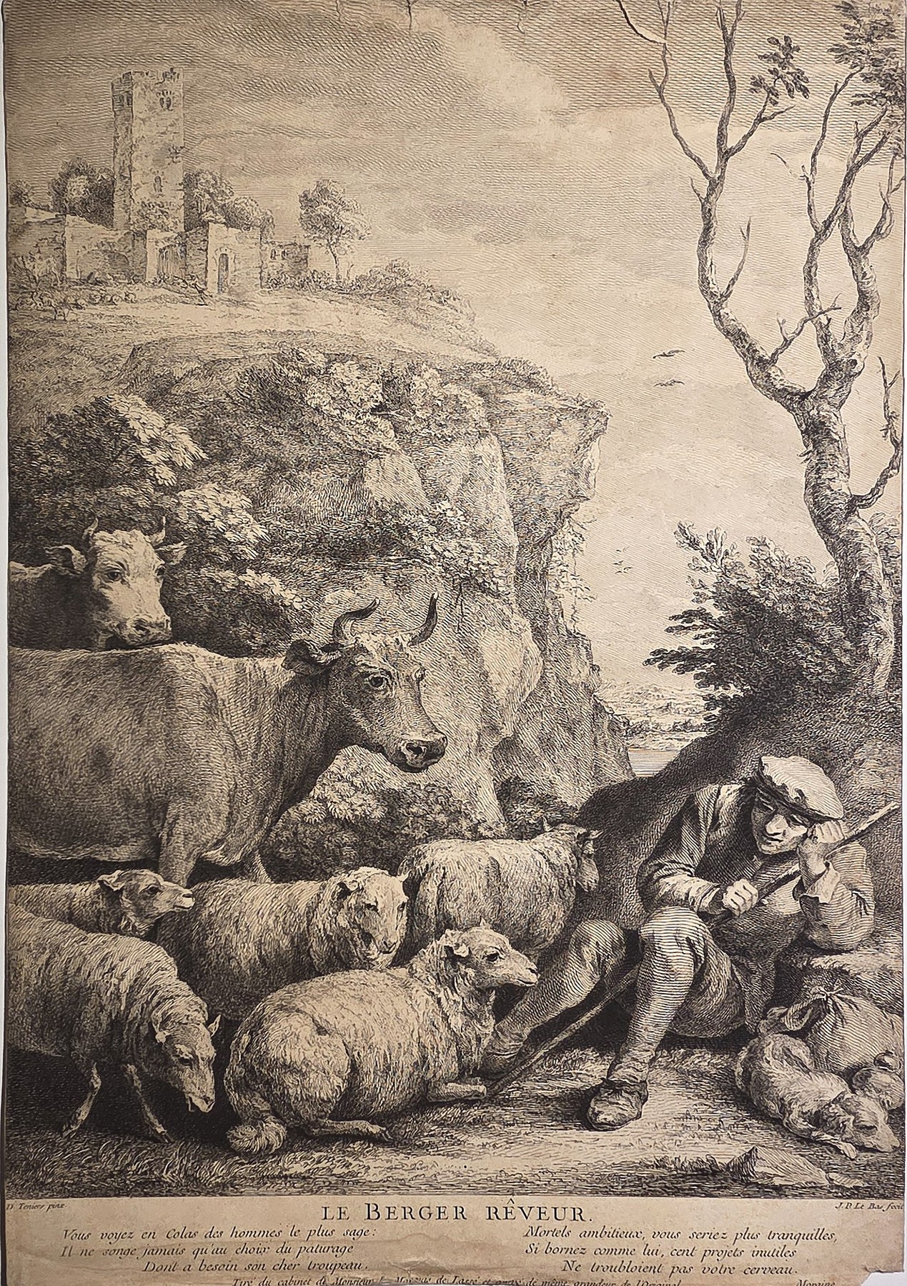 mit Hirten und Tierherde in Felslandschaft