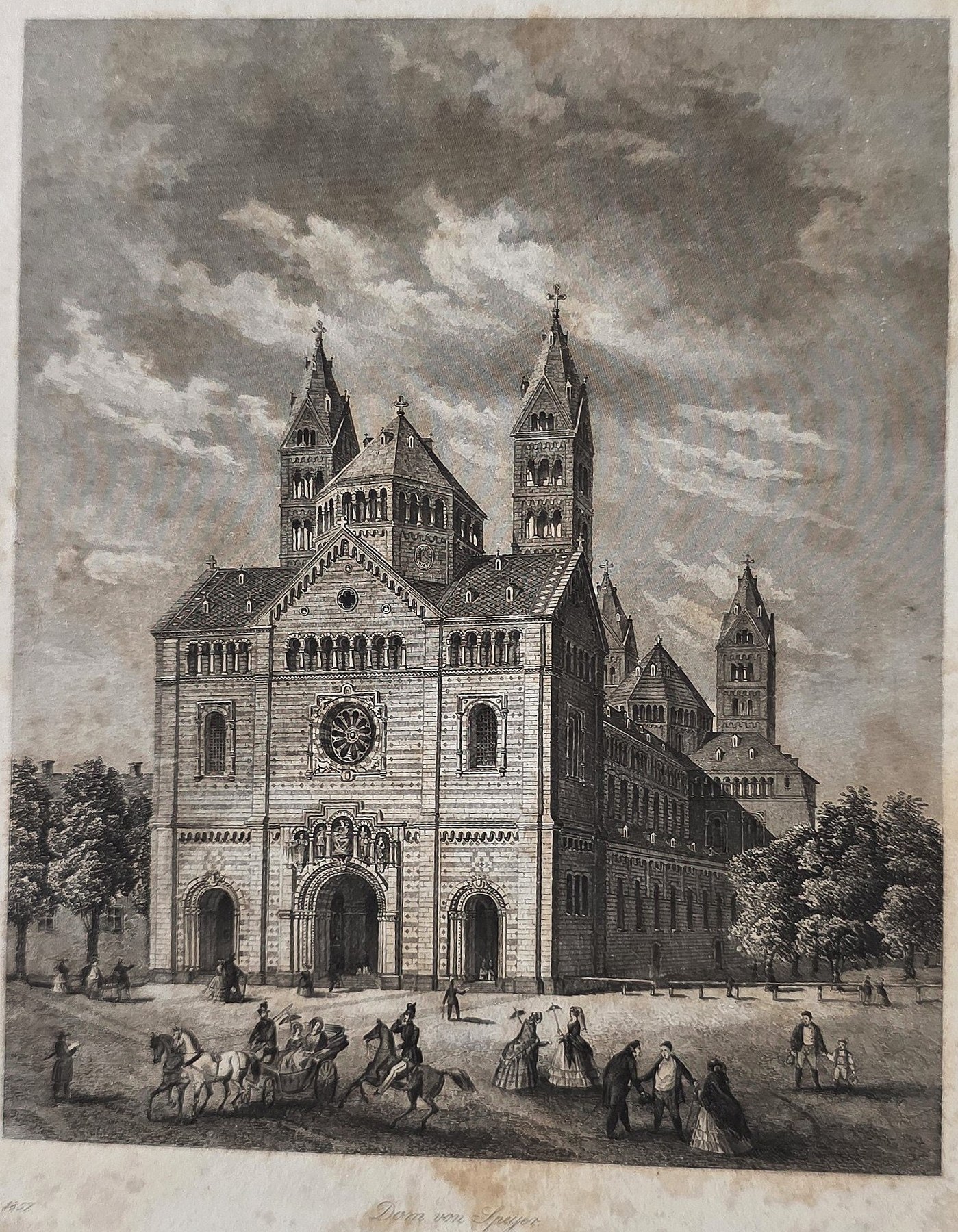 Sakrale historische Darstellung – einer romanischen Kirchenfassade