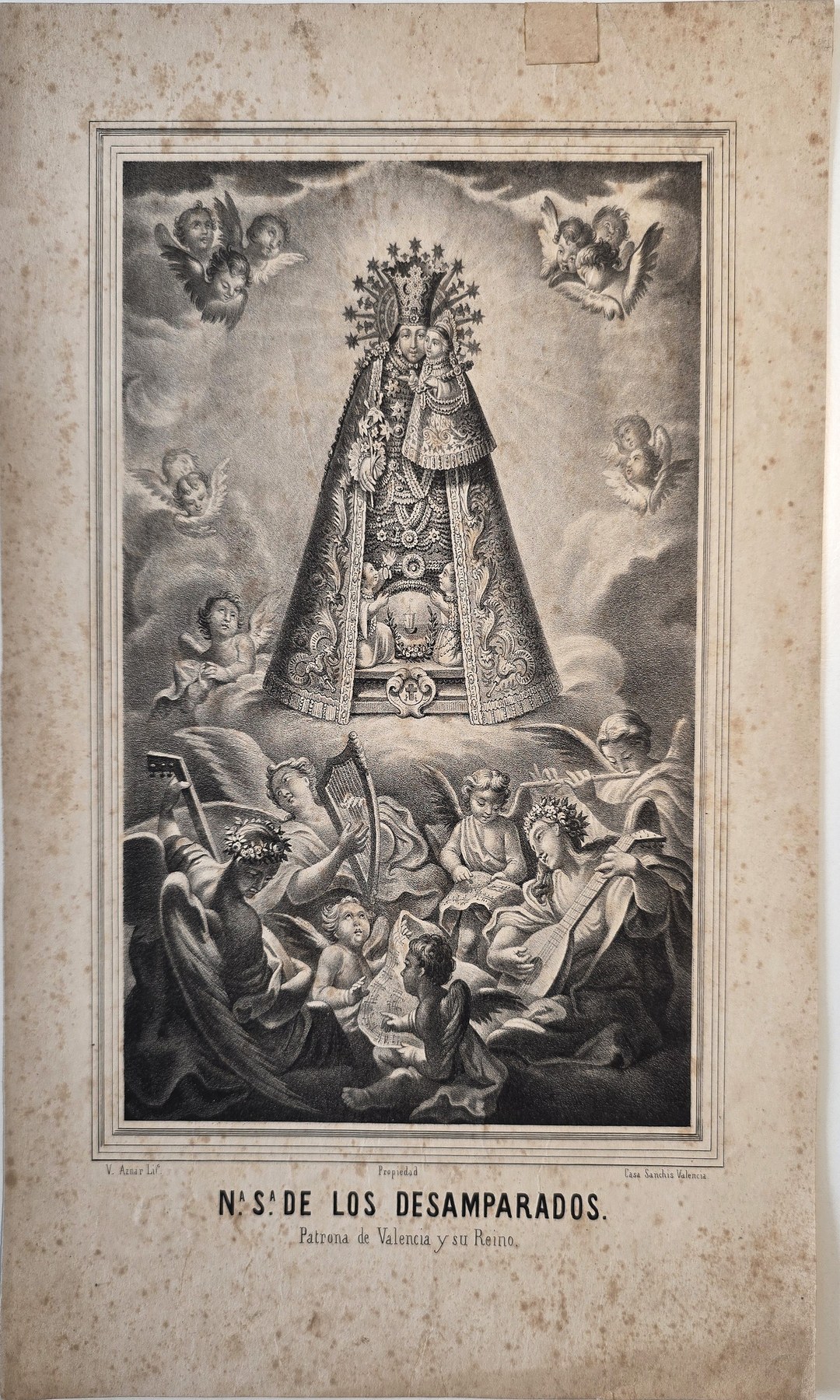 Gekrönte Madonna über einer Schar von Gläubigen