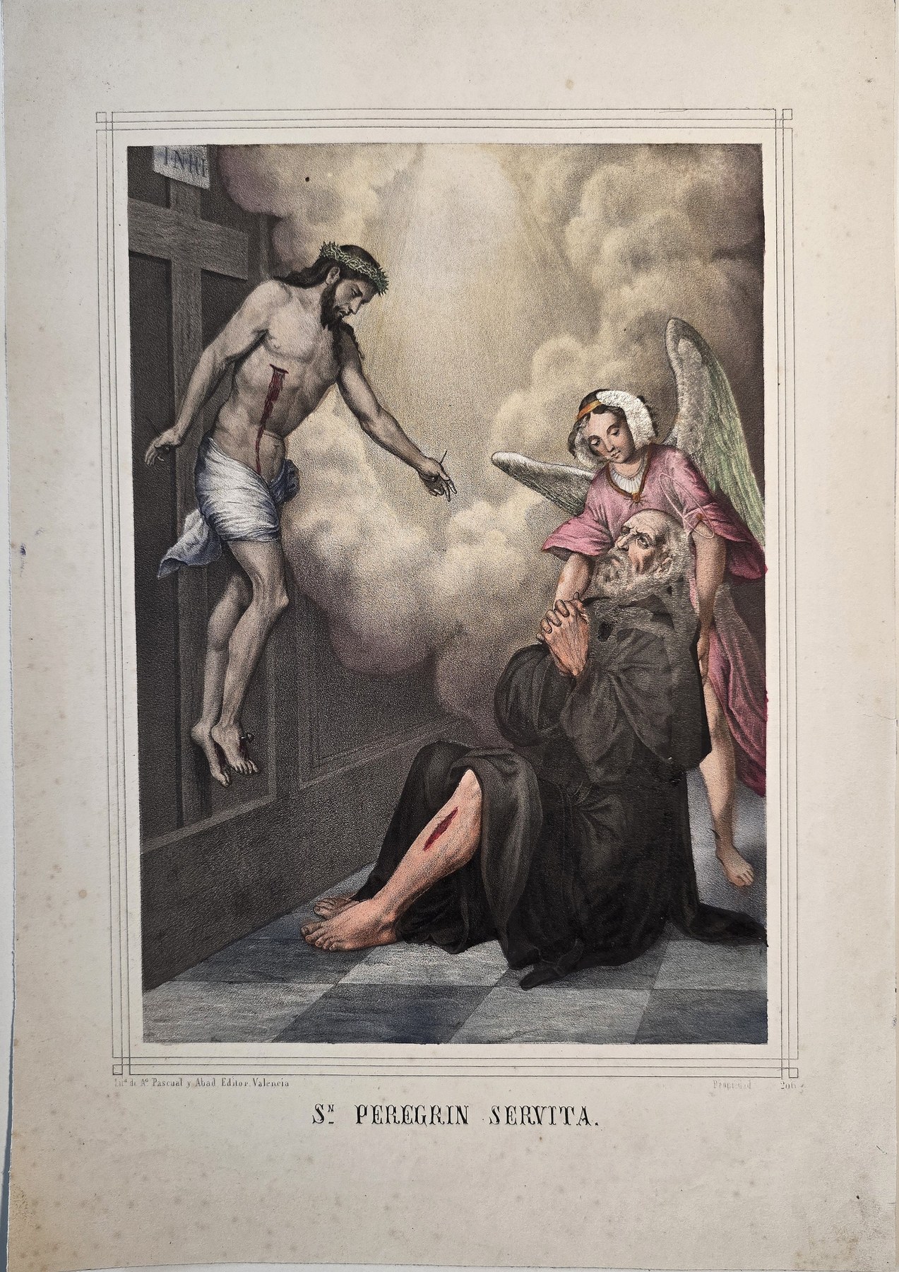 Sakrale historische Darstellung – Heilige Frau mit Christusvision