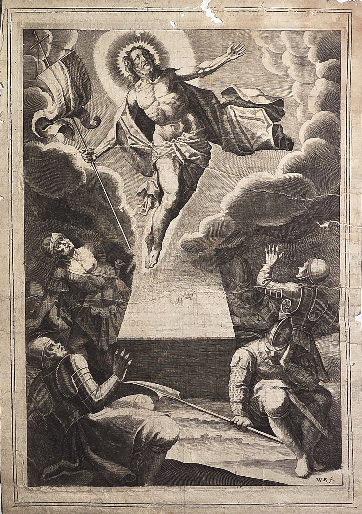 Auferstehung mit knienden Figuren