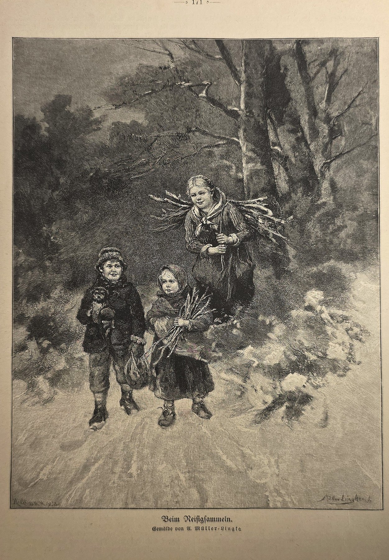 Kinder auf steinigem Waldweg