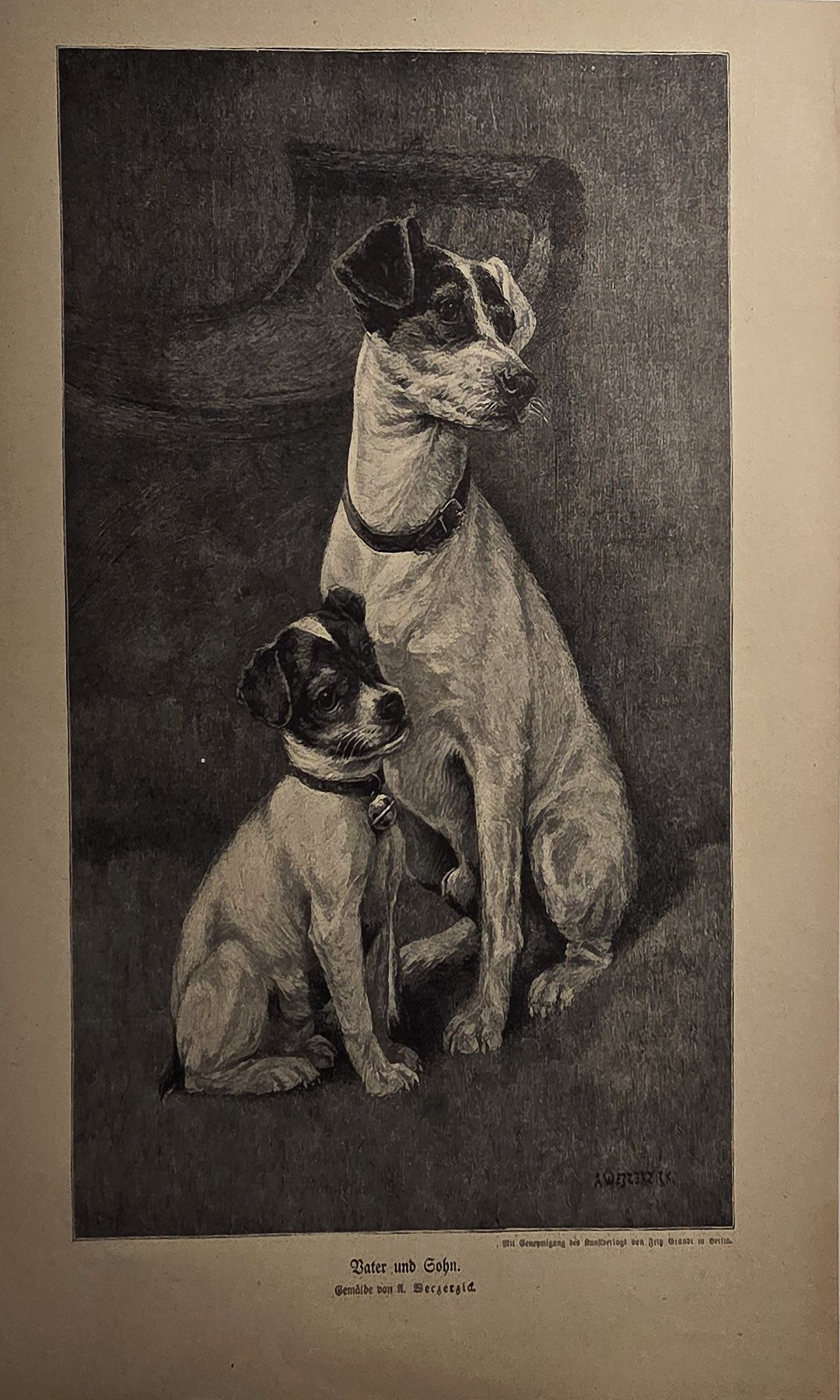 Großer Hund mit kleinem Begleittier