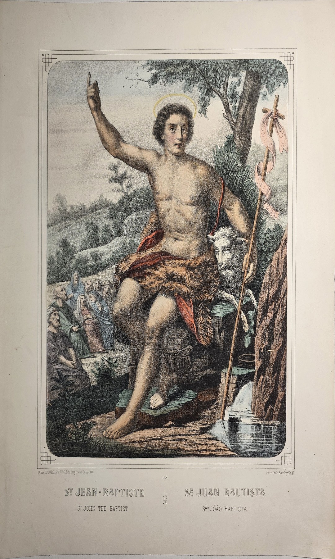Farbig gefasste mit Heiligenfigur am Baum