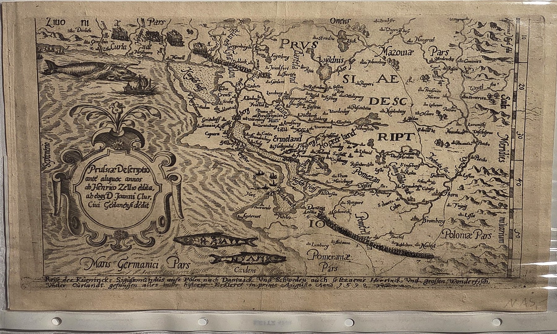 Großer mit historischer Landkarte und Zierkartusche