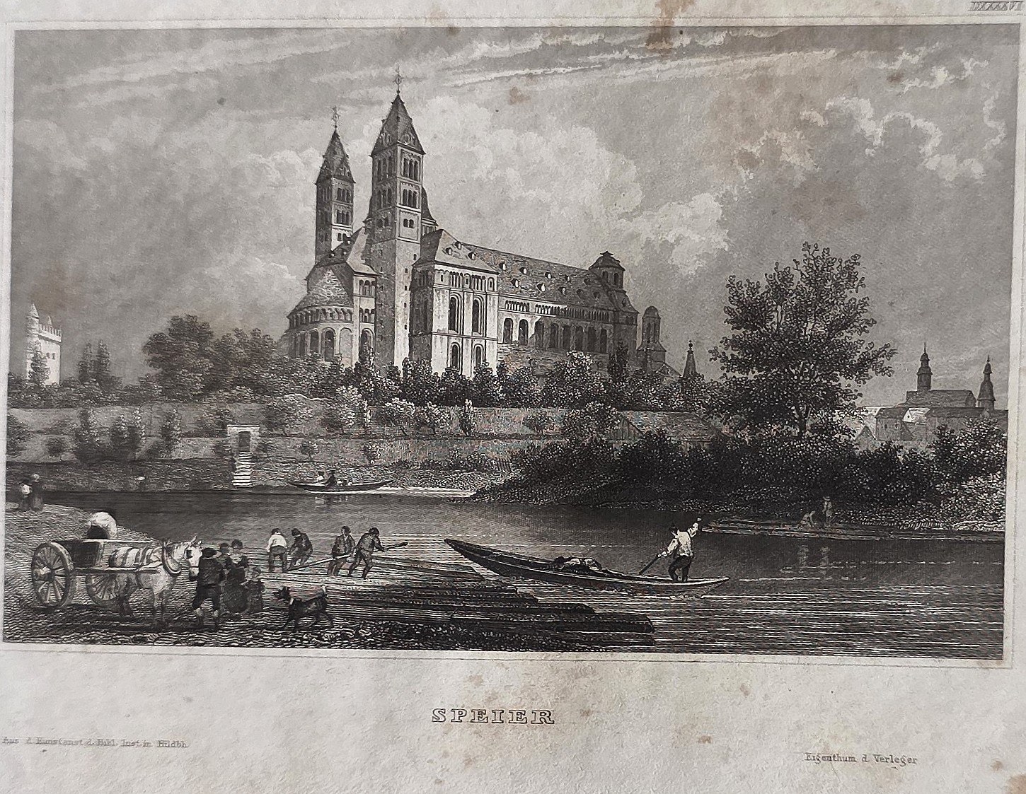 einer großen Kirche am Fluss