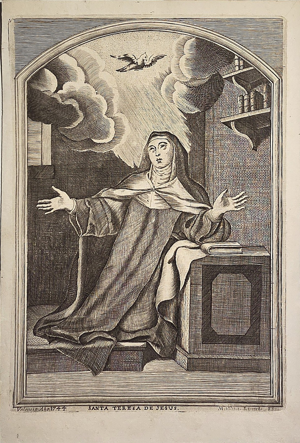 Santa Teresa de Jesus – Vision mit Taube und Lichtstrahl