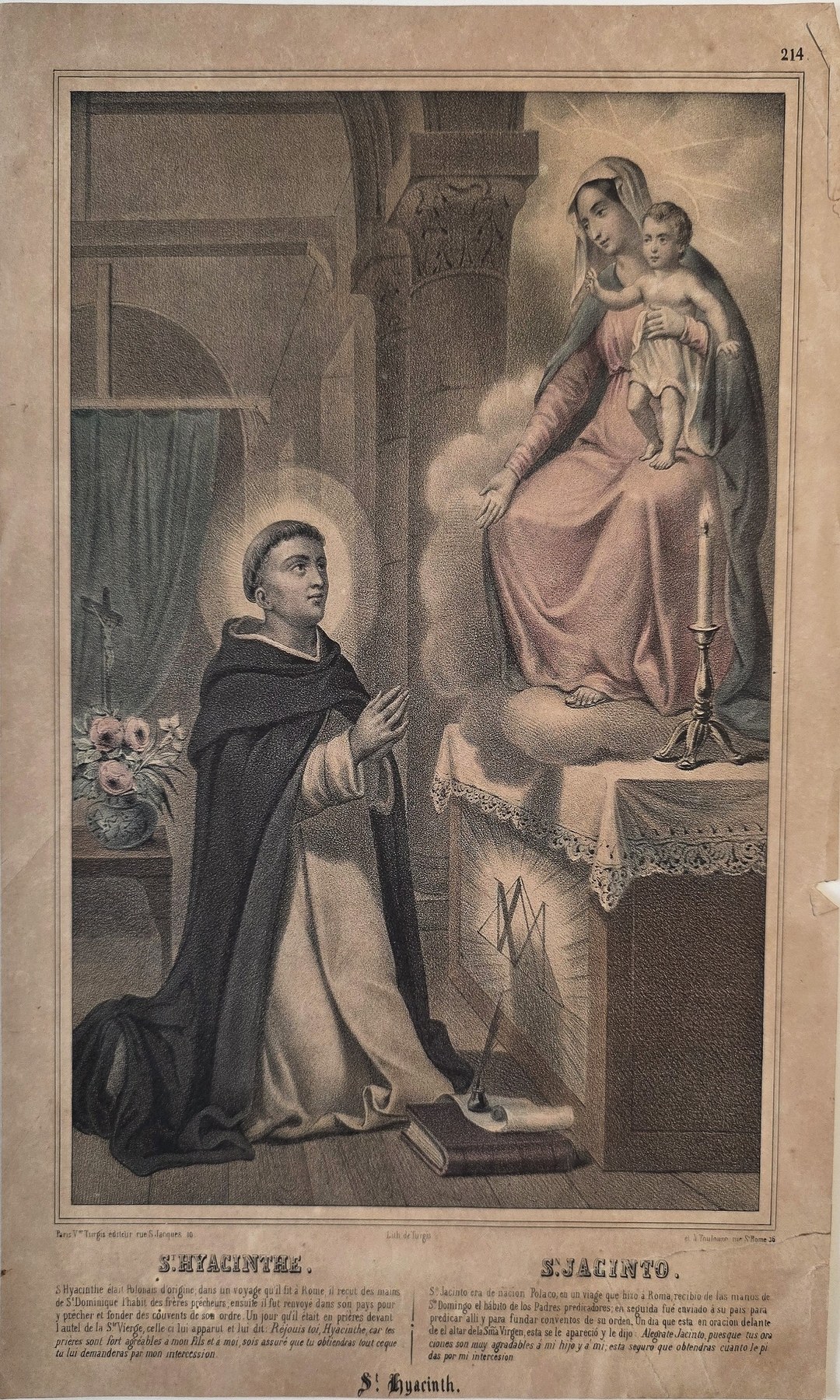 einer knienden Ordensfigur vor Madonna und Kind