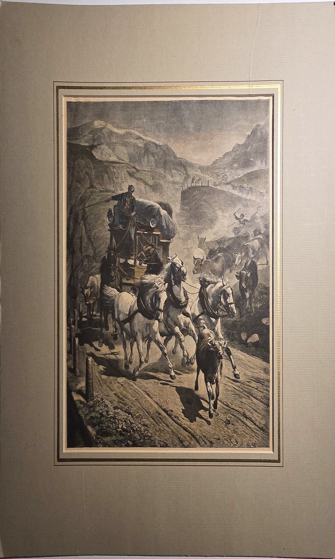 Reiterzug auf alpinem Bergpfad